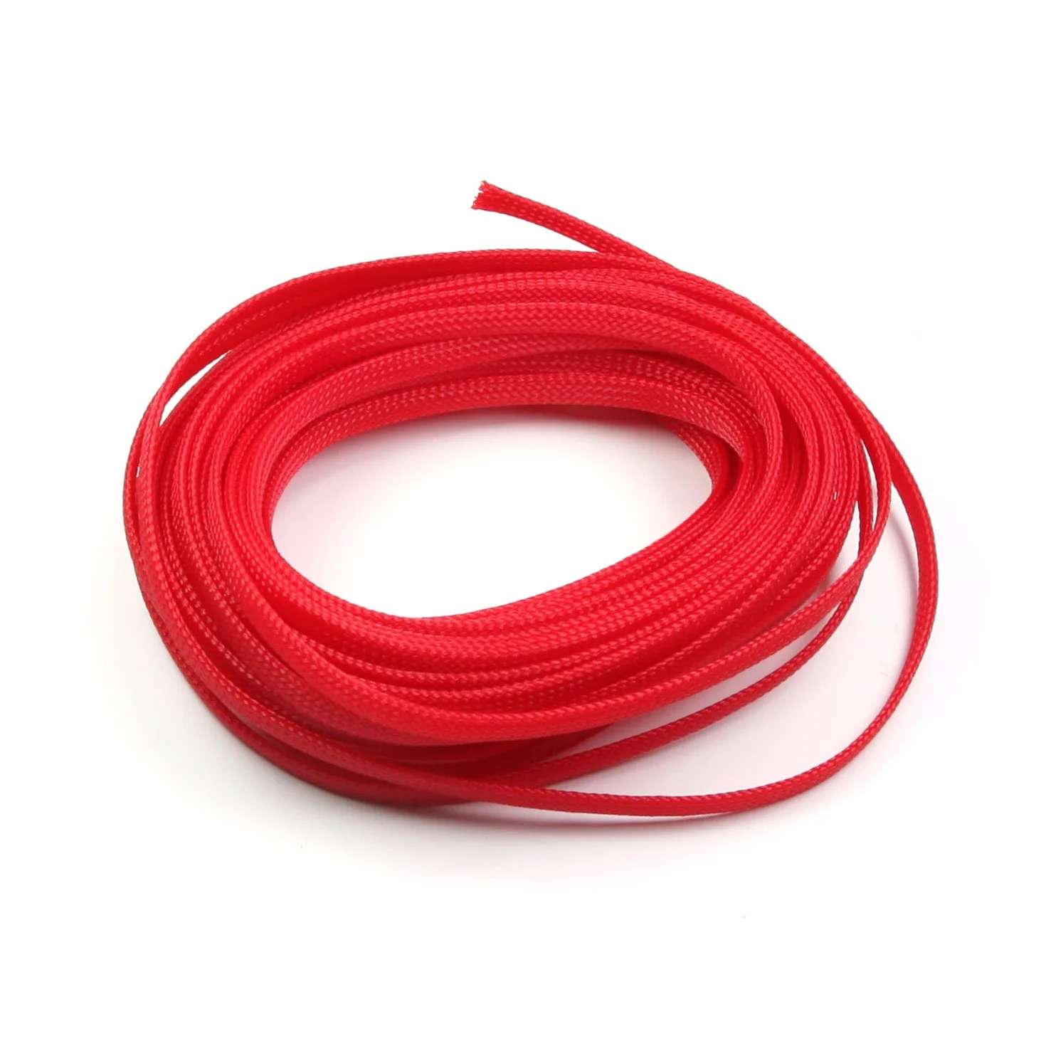 Othmro Copertura flessibile e espandibile intrecciata in PET, 100 m, 6 mm di larghezza, copertura per tessitura di fili e organizer, protegge TV, audio, cavi PC da animali domestici, Rosso, 1 pezzo