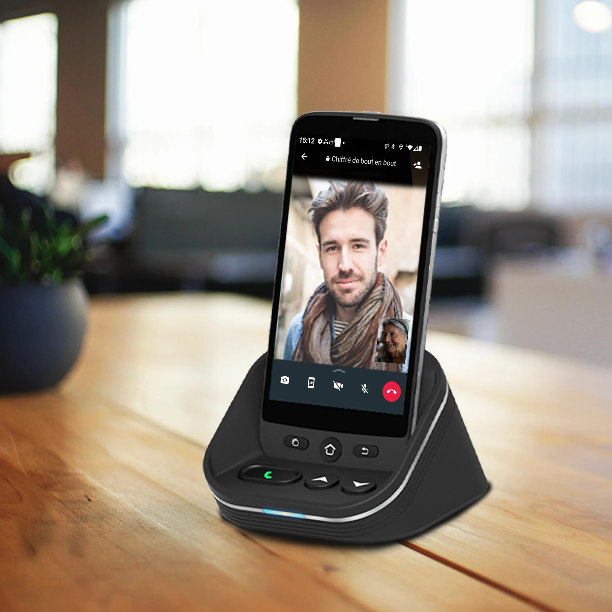 Swissvoice - Ampli Base - Base di Ricarica con Altoparlante - Vivavoce - Amplificazione Sonora - Tasti Integrati - Per smartphone S510-C per Anziani - Nero