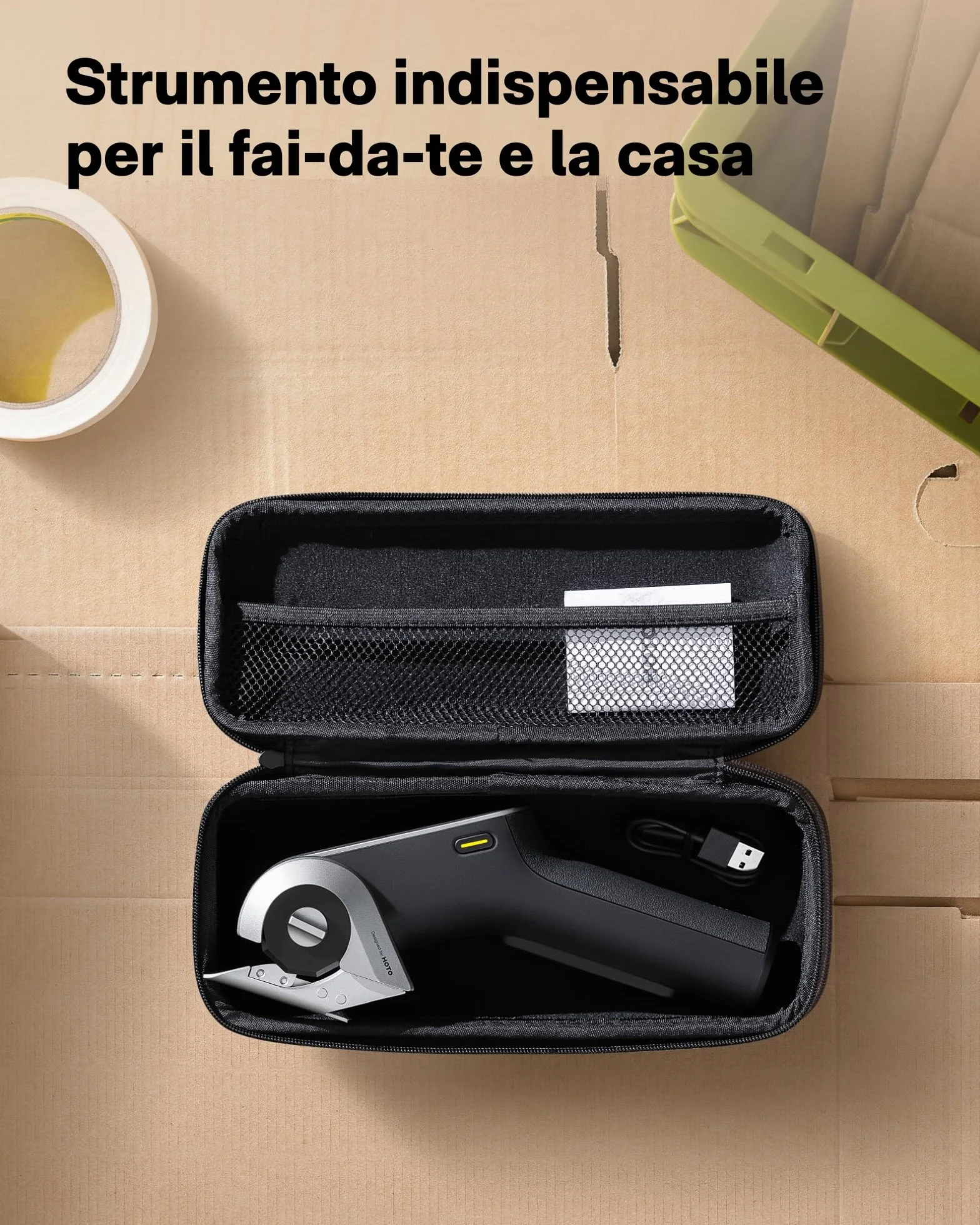 HOTO EdgeFlow Forbici Elettriche Senza Fili, Lama in Titanio, Taglio Rotante per Cartone