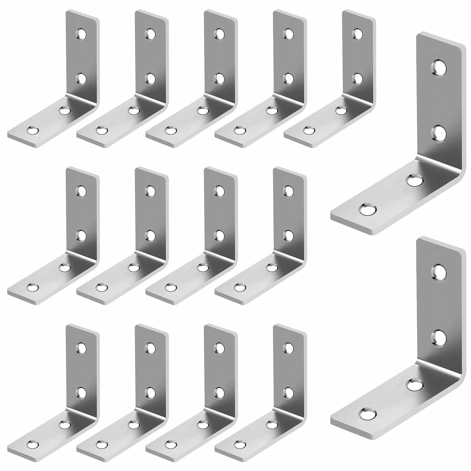 Squadra di fissaggio 52 pezzi staffa metallo 40x40 mm angolo retto L supporto 90 gradi per mobili