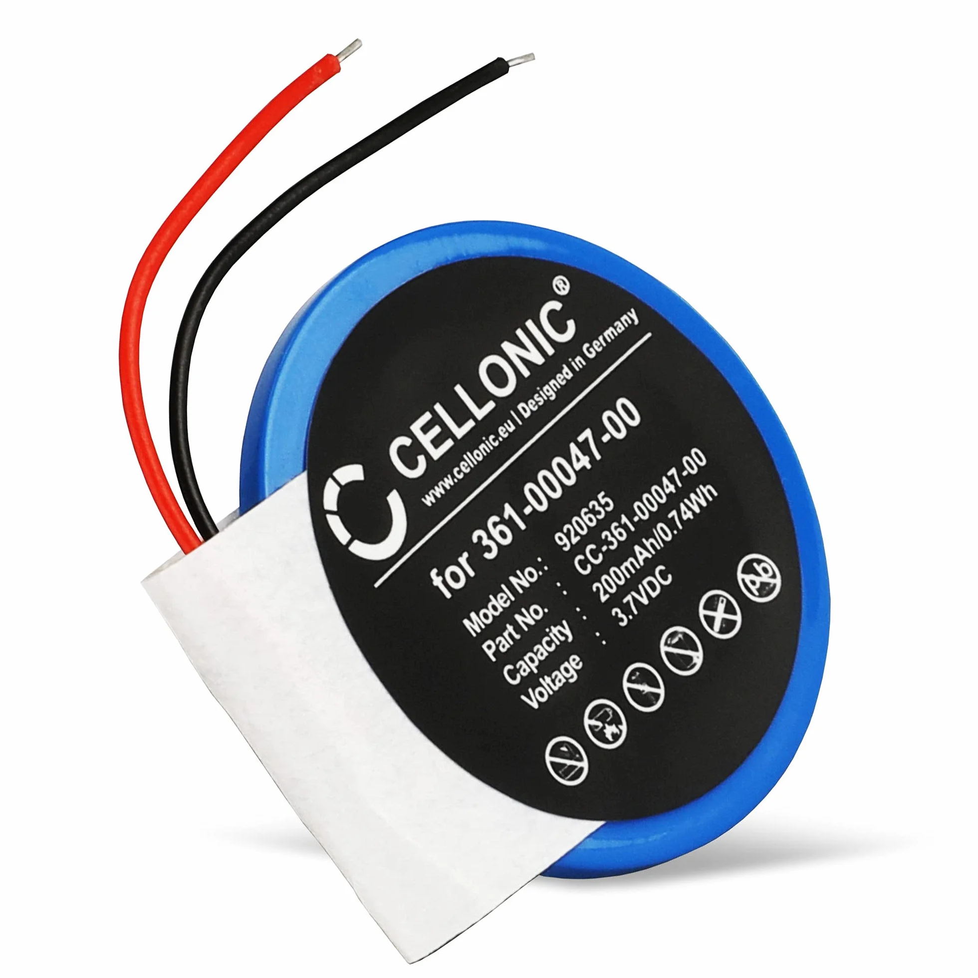 CELLONIC 1x Batteria per Smartwatch e braccialetto fitness Compatibile con Garmin Approach S2, Forerunner 110, Forerunner 210, 361-00047-00 – (200mAh, 3.7V)