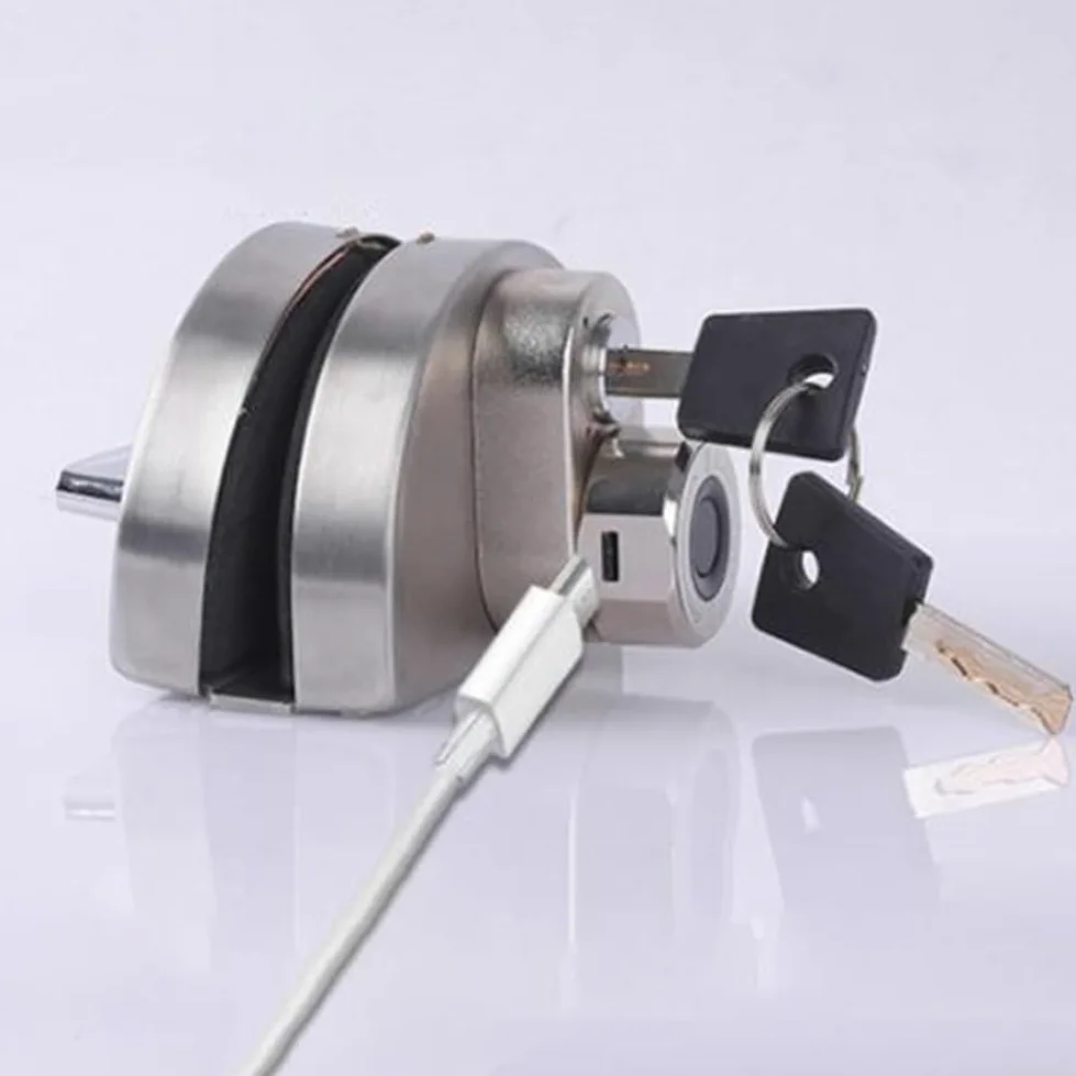 Serratura elettronica in acciaio inox con impronte digitali, biometrica intelligente per accesso con chiave meccanica, per porte singole o doppie in vetro, per casa, ufficio, vendita al dettaglio