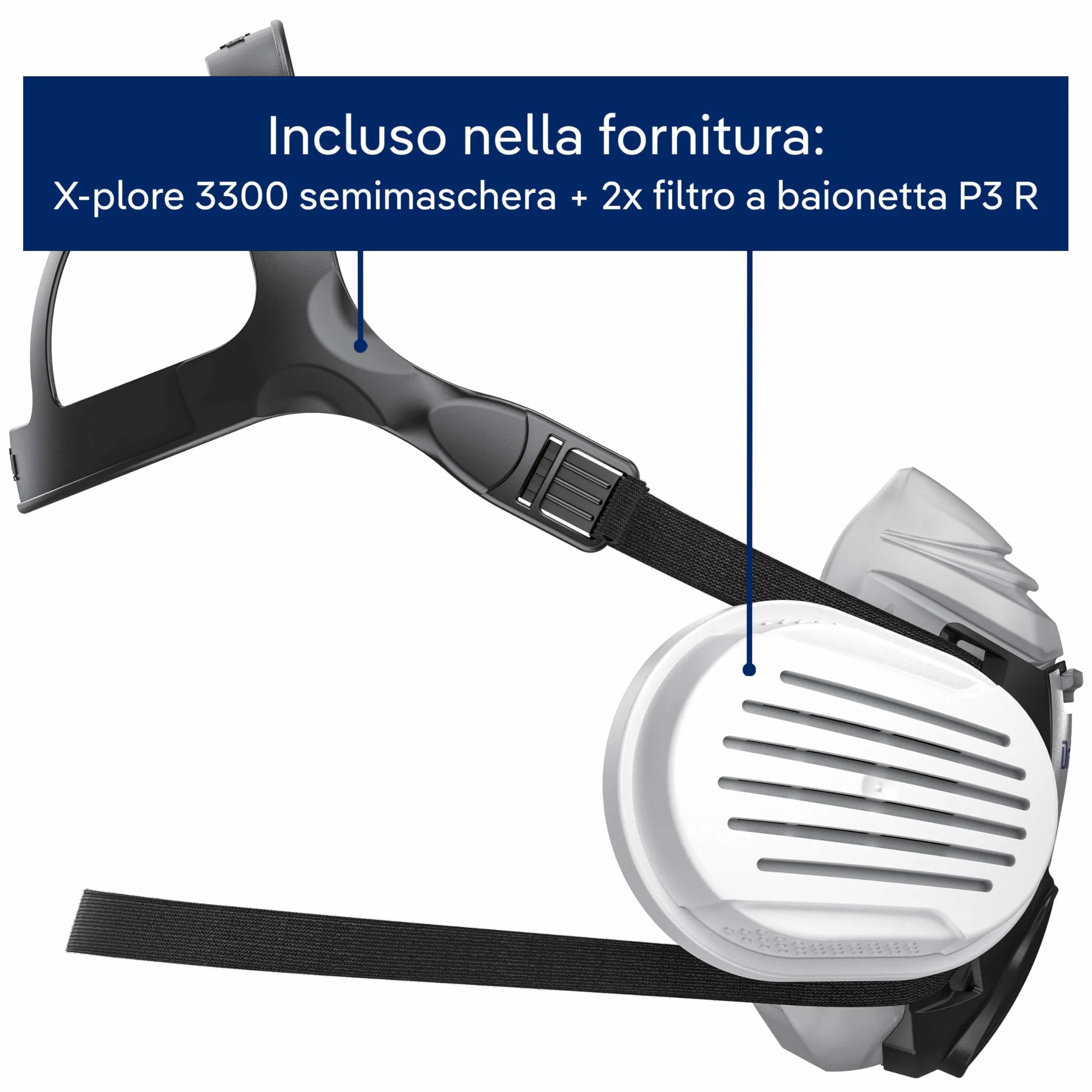 Dräger X-plore 3300 Mezza maschera con filtri P3 resistenti all'acqua
