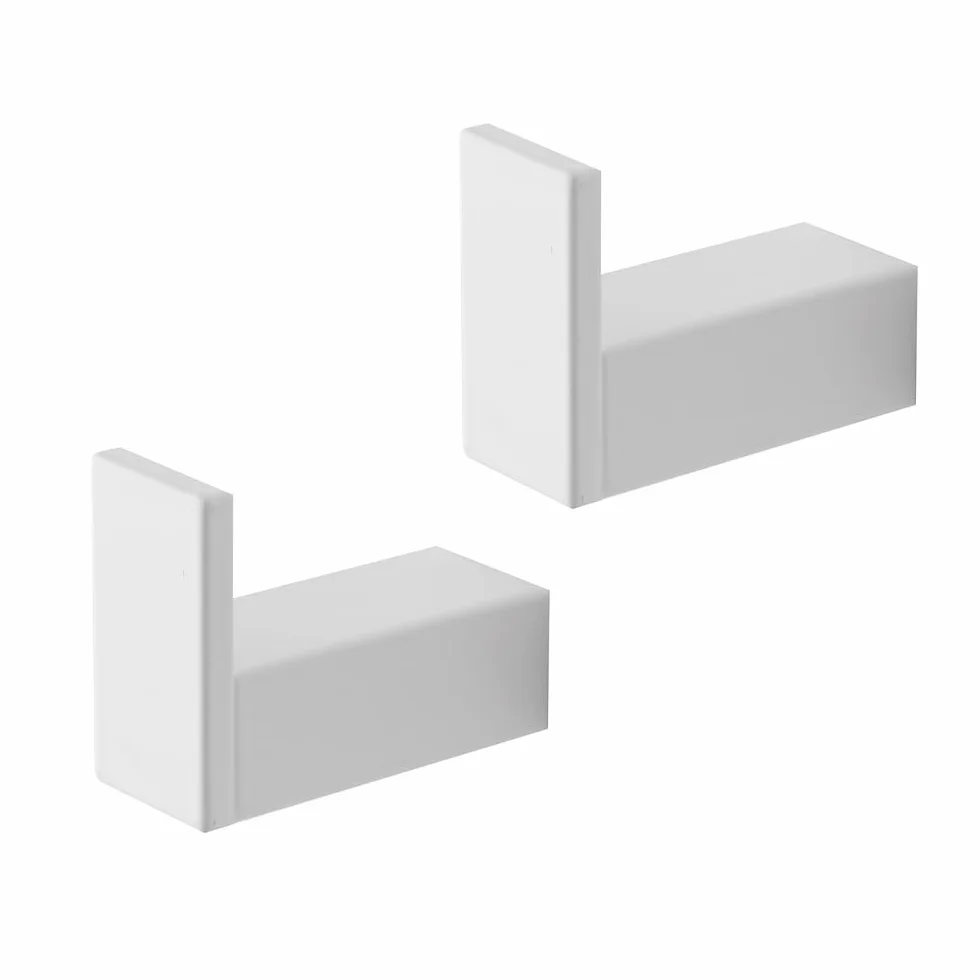 Set 2 Appendini Porta Asciugamani E Accappatoi In Alluminio Bianco Sky L 3 x P 6,5 x H 5,5 Cm Con Fissaggi