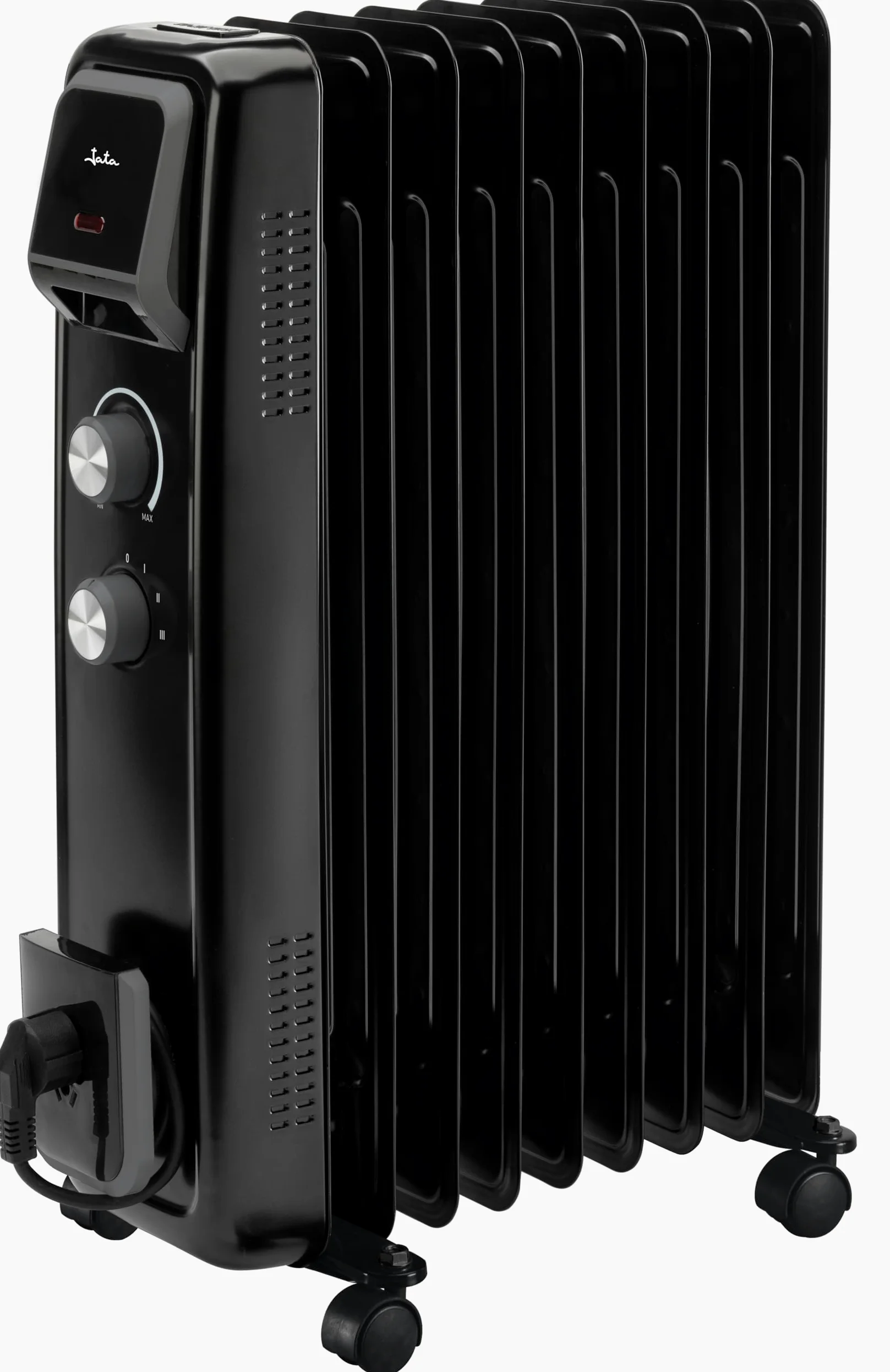 JATA JCRA2392 - Radiatore elettrico a basso consumo di olio a 9 moduli. 3 potenze di calore (800-1200-2000 W) Massima sicurezza. Facile da trasportare