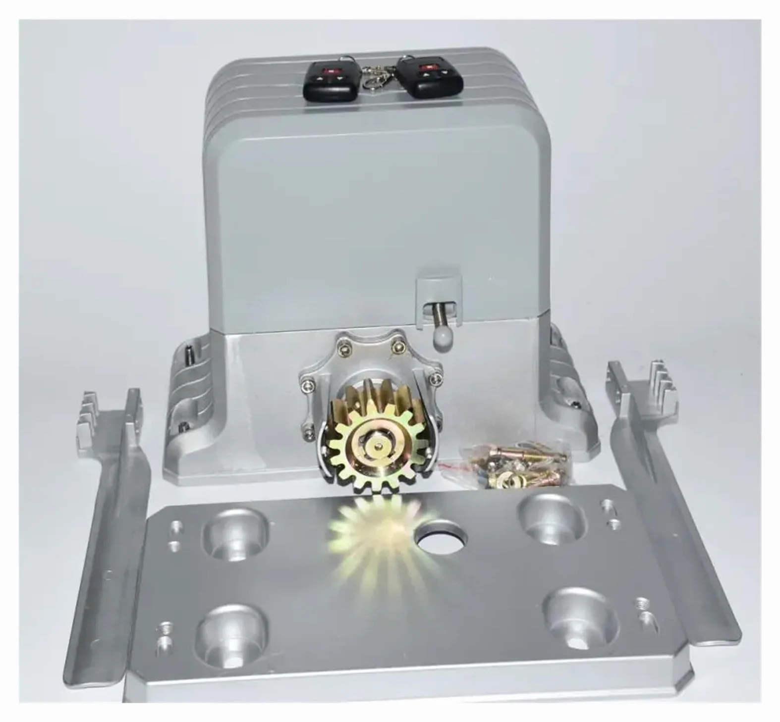 Kit apricancello, Operatore resistente del motore cancello scorrevole da 1800 kg con cremagliere 4 m 5 6 1 fotocellula a infrarossi lampada lampeggiante(Nylon rack 5m)