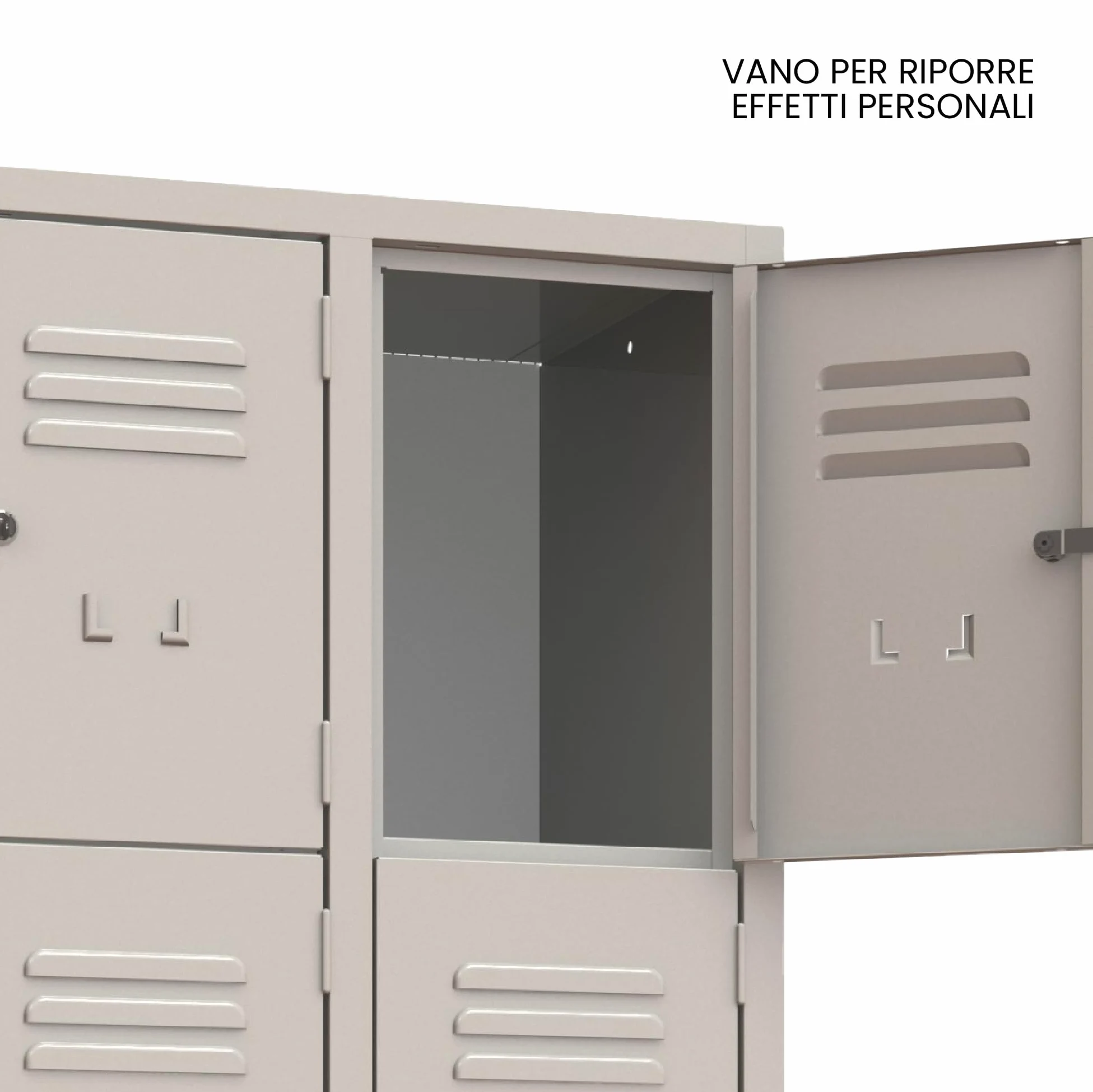 XLOCKERS Armadio Casellario in Metallo per Ufficio, Scuola, Palestra - 8 Posti Salvaspazio con Serratura e Chiave, Made in Italy, Grigio RAL 7035, 61,5x50x180 cm