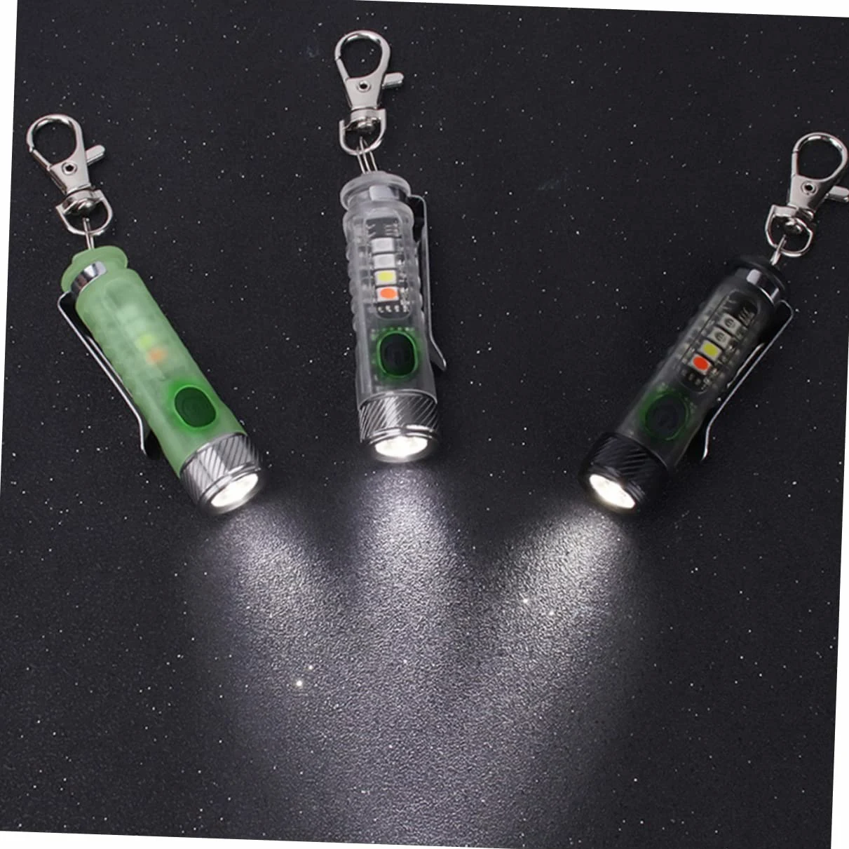 BESPORTBLE 3pezzi Mini Torcia Led Ricaricabile Portachiavi Con Modalità Di Illuminazione Per Attività Outdoor e Uso Quotidiano