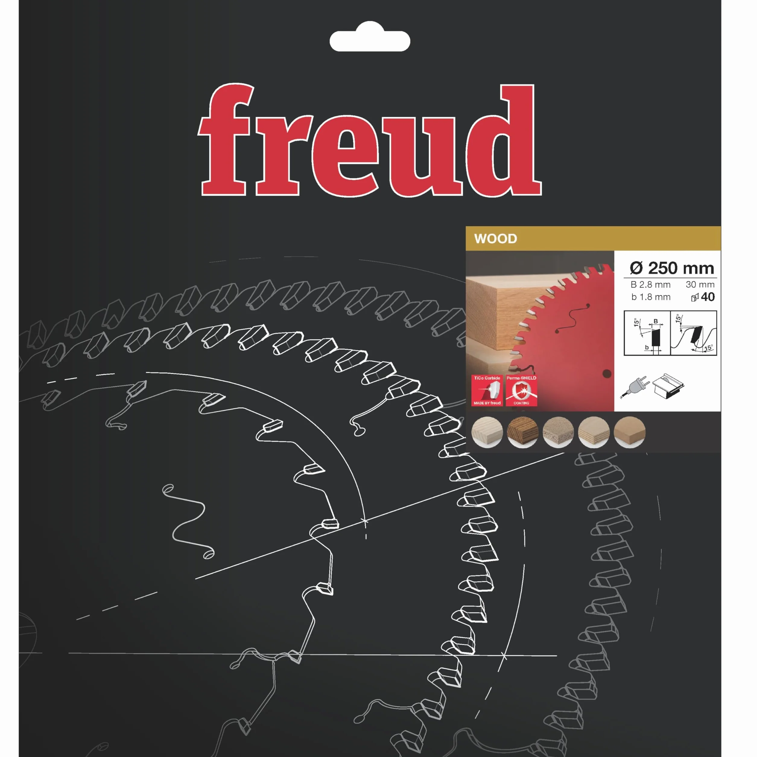 Freud lama circolare D250mm d30mm 2,8/1,8mm T40 FR23W002T