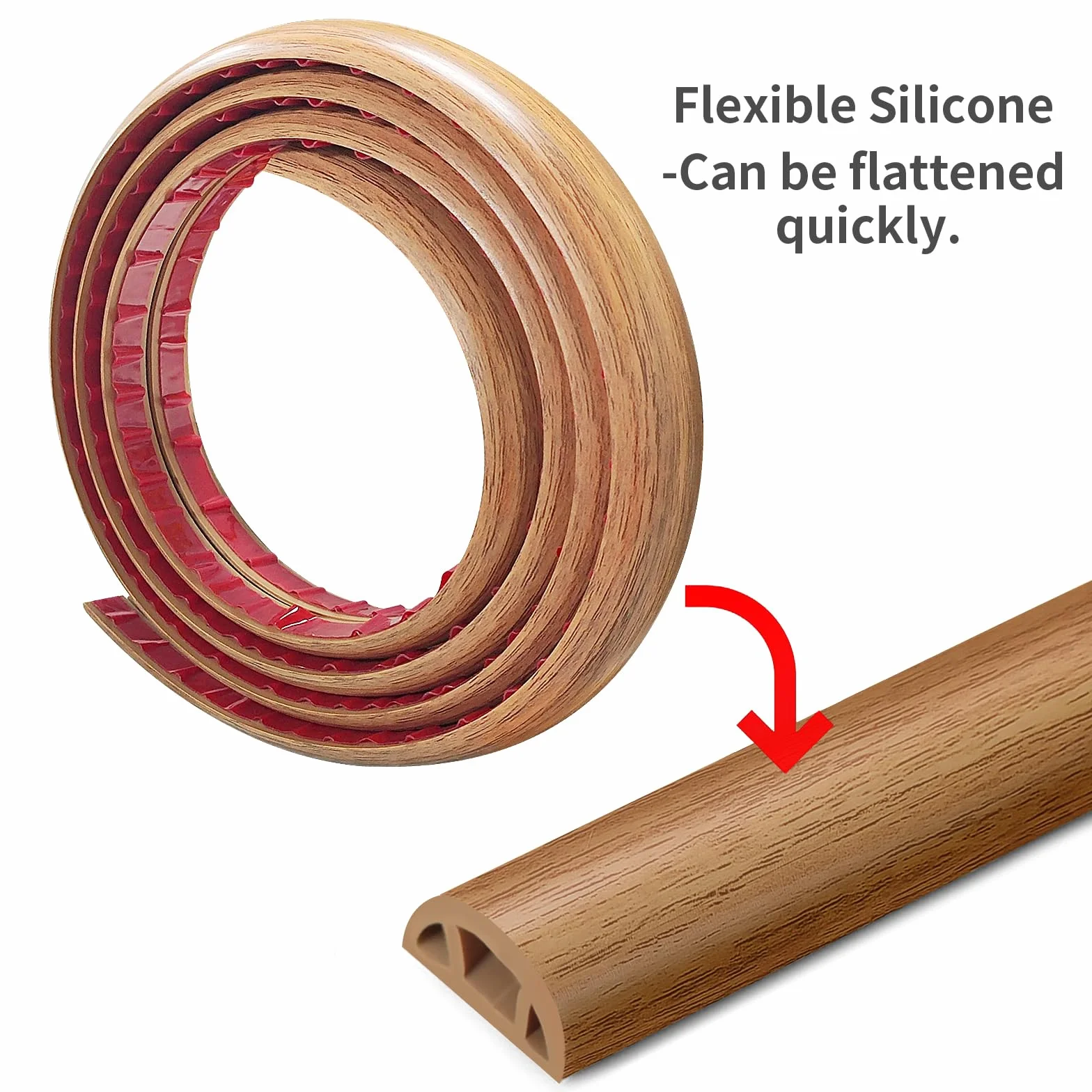 Protezioni per Cavi a Pavimento Autoadesivo 5M x3cm Copricavi Passacavo Grana legno gialla