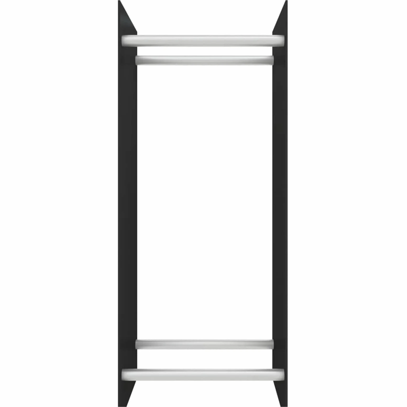 Homgoday Porta Legna Nero 40x35x100 cm in Vetro Temperato, Portalegna da Interno, Portalegna da Ardere, Porta Legna per Camino, Legnaia da Interno, Impilabile Stufa Ripiano Legno