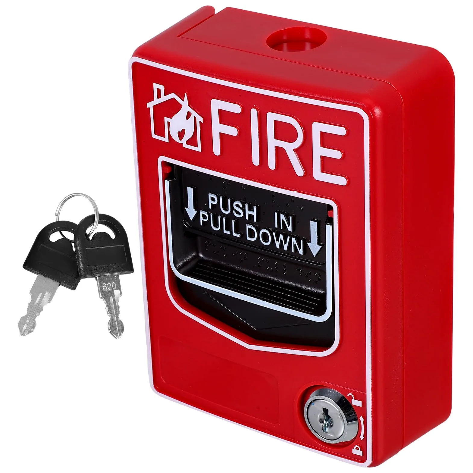 STOBAZA Punto di Chiamata Antincendio Manuale Rosso con Interruttore di Allarme Resettable in Plastico per Emergenze Rapide in Ambienti Domestici e Commerciali