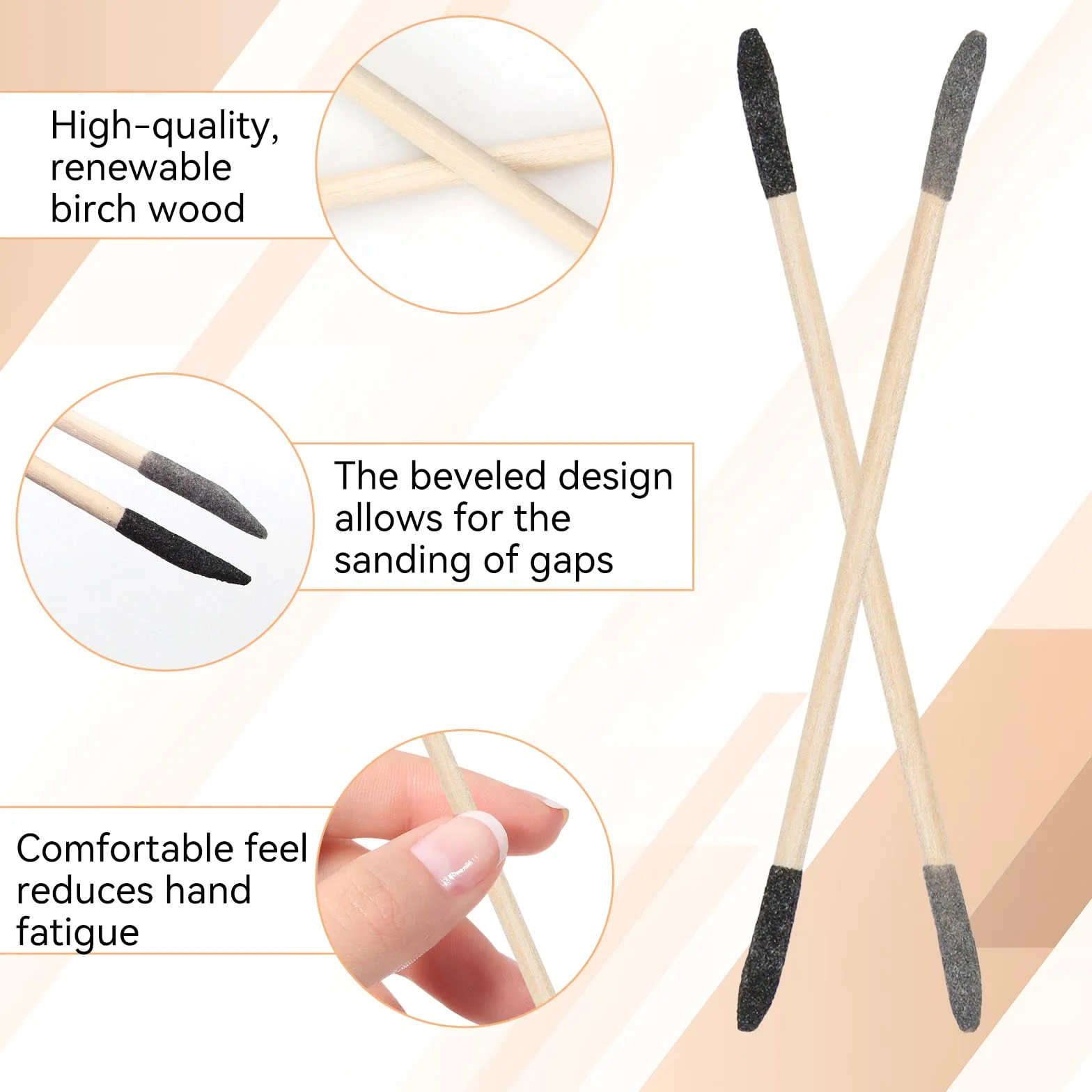 Bastoncini per sabbiatura 150# 280# doppia estremità abrasivi per modellismo legno nail art