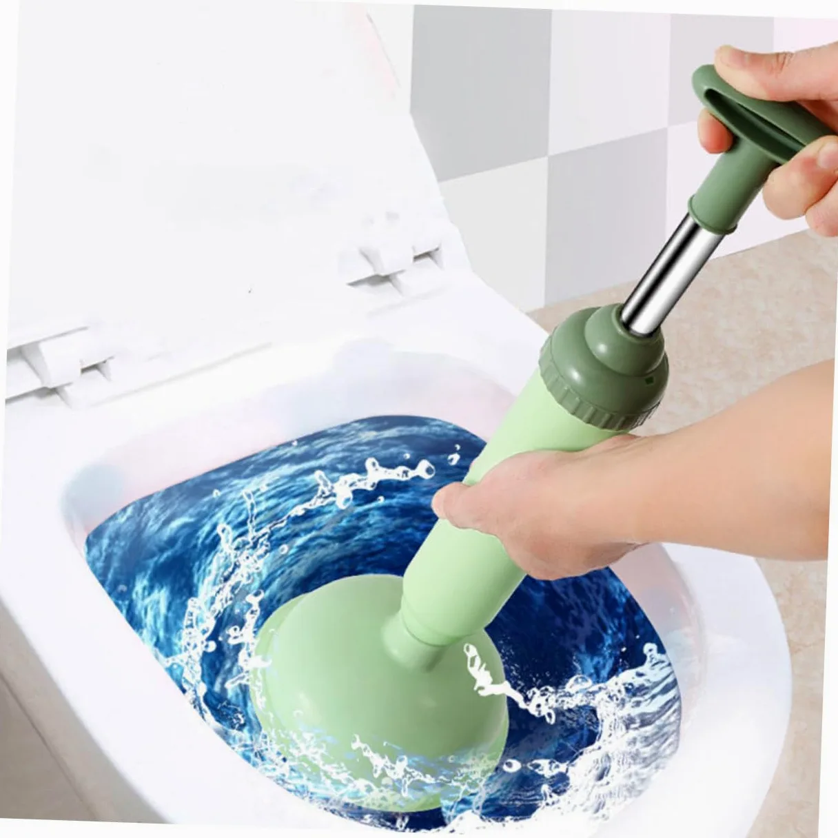 YARNOW Stura Water a Pressione per WC, Stura WC Professionale in PVC e Acciaio Inox, 2 Pezzi, Elimina Blocchi in Casa e Ufficio