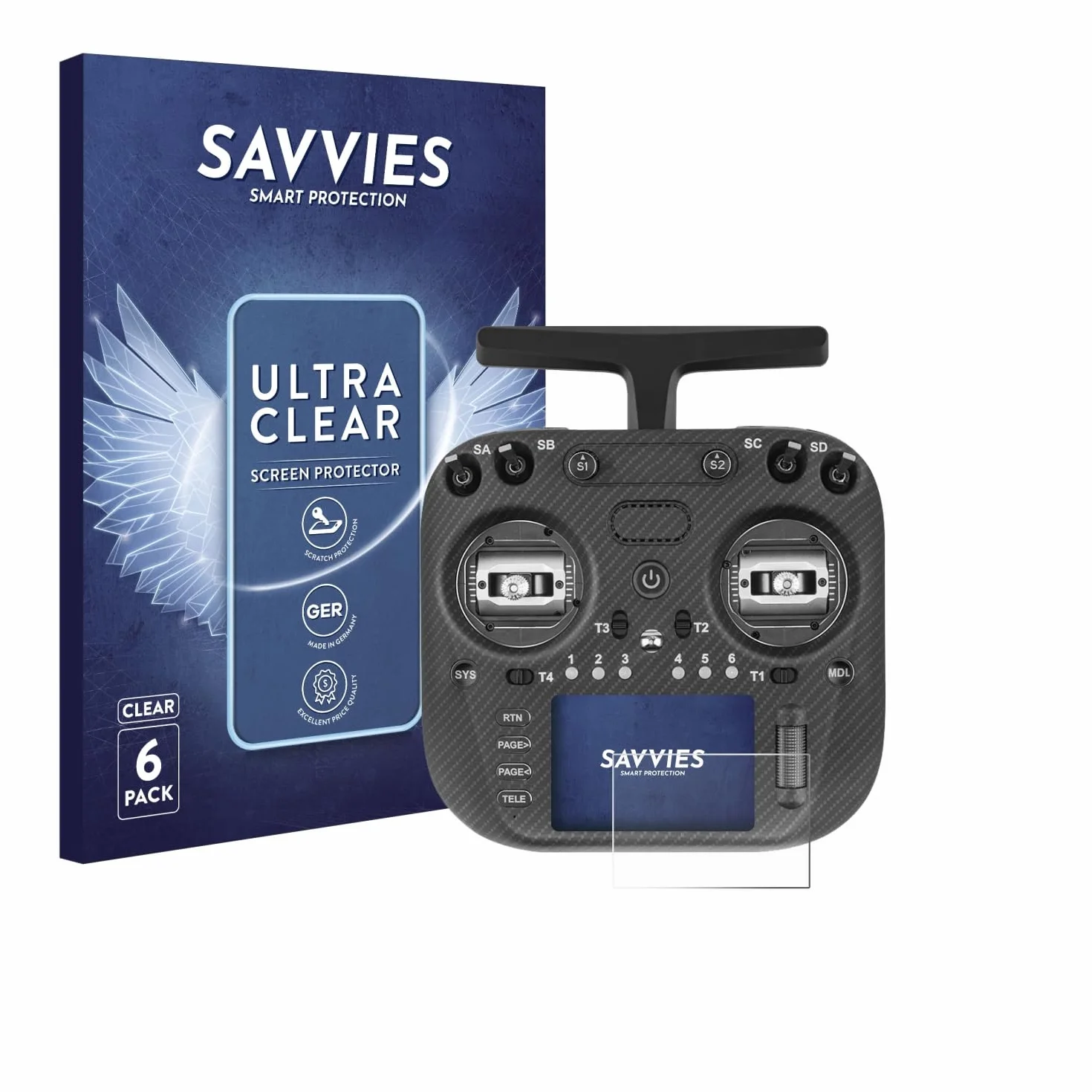 savvies 6 Pezzi Pellicola Protettiva per Radiomaster TX15 Max Protezione Schermo Trasparente