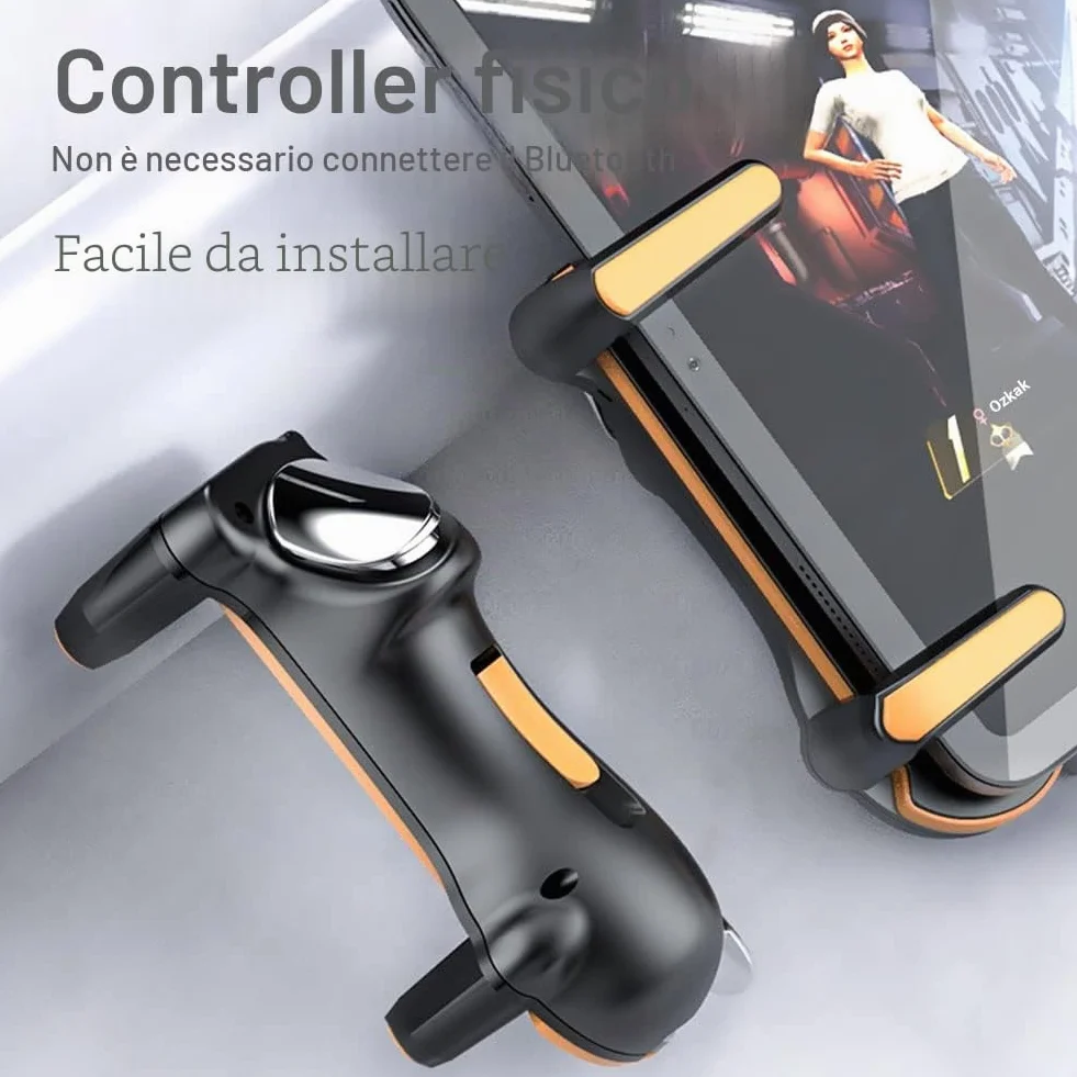 Rapid Fire Tablet Trigger per iPad e Android Controller Joystick Gamepad Giochi 6 Dita Tiro Veloce 5 Livelli Compatibile con PUBG cod