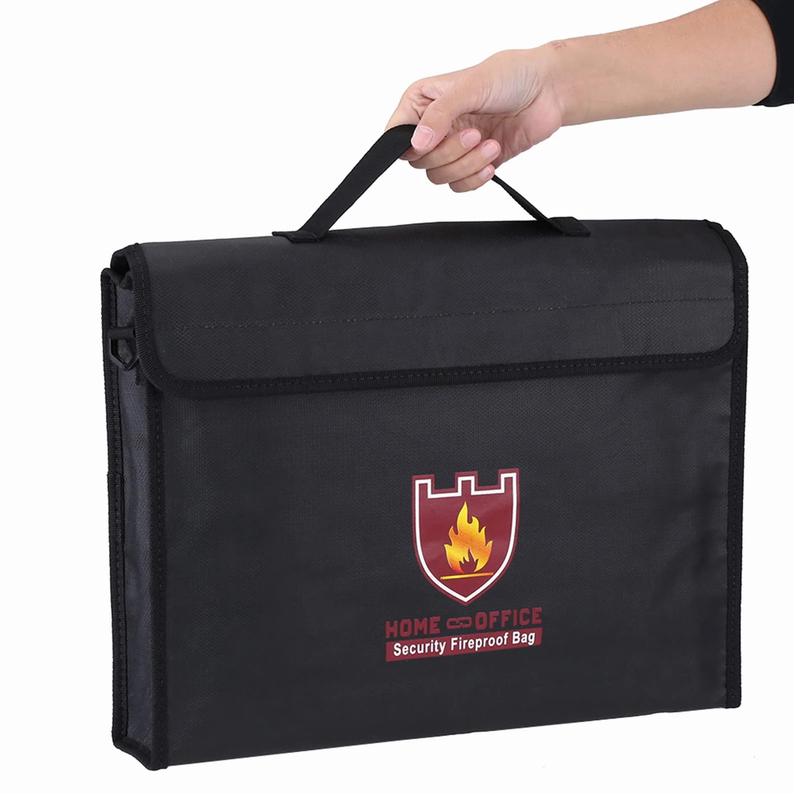 Cassetta di Sicurezza Impermeabile Antincendio, 2 Misure Borsa Ignifuga a Doppia Faccia Custodia Ignifuga Per Documento di Denaro Batteria LiPo(38 * 28 * 7.5CM)