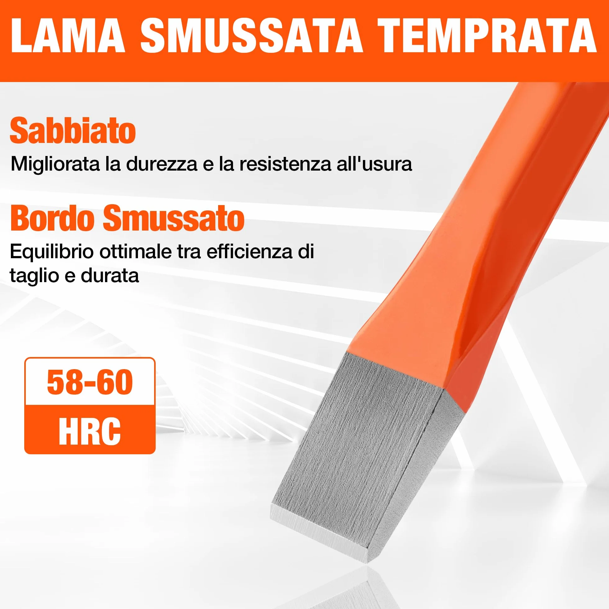 ValueMax Set di Scalpelli da 3 Pezzi, Scalpello Piatto in Acciaio Cr-V, Scalpello a Freddo 10-16 mm per Pietra e Cemento