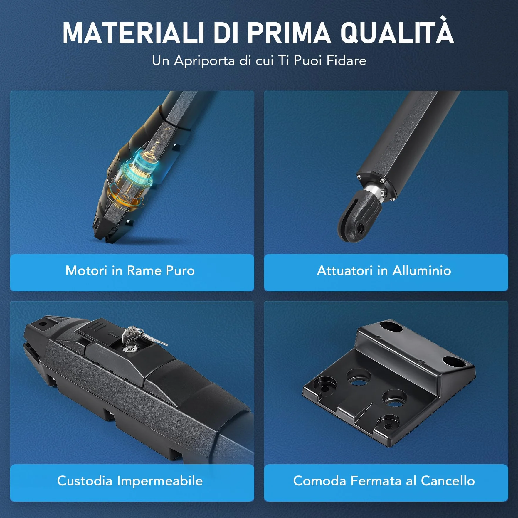 CO-Z Automazione Cancello Battente 80W 800kg 6m con 2 Telecomandi