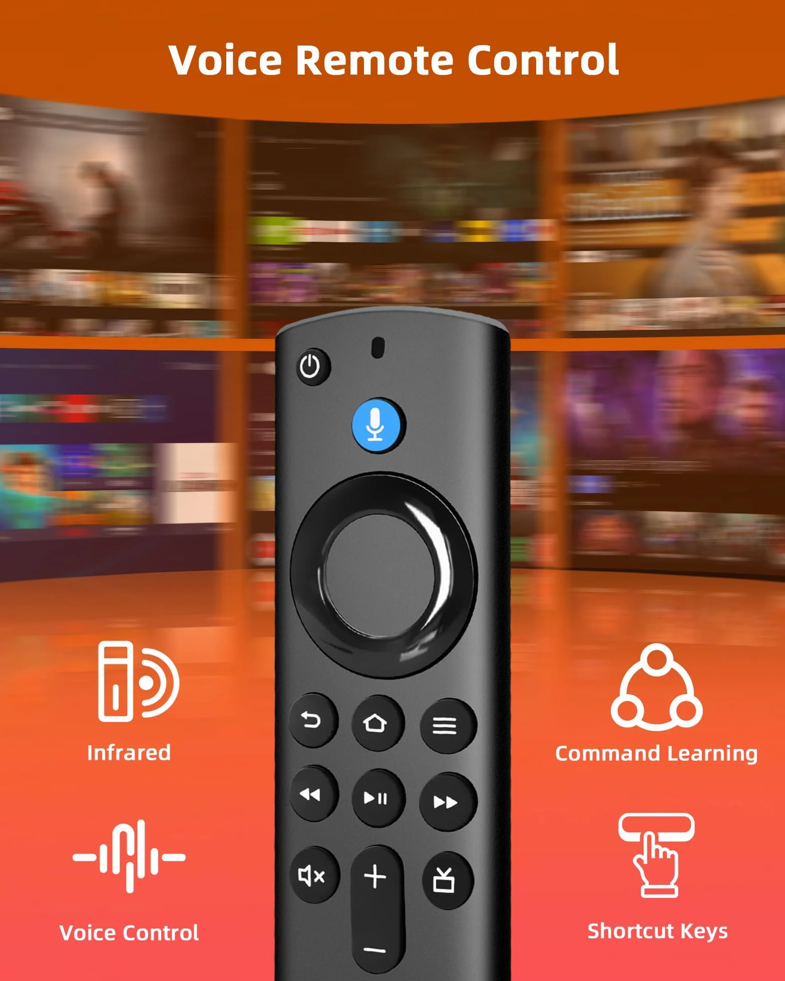 Telecomando Vocale Sostitutivo 3RD Gen per AMZ Smart TVs-St1ck 2nd Gen & 3rd Gen)/Lite,4K,4K Max,Per AMZ Smart TV Cube (2nd Gen & 3rd Gen) TVs
