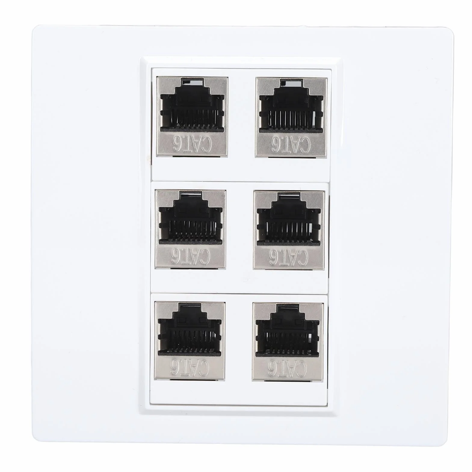 Presa per Piastra a Muro Ethernet Cat6, Piastra Jack per Accoppiatore a Muro Keystone a 6 Porte RJ45 da Femmina a Femmina