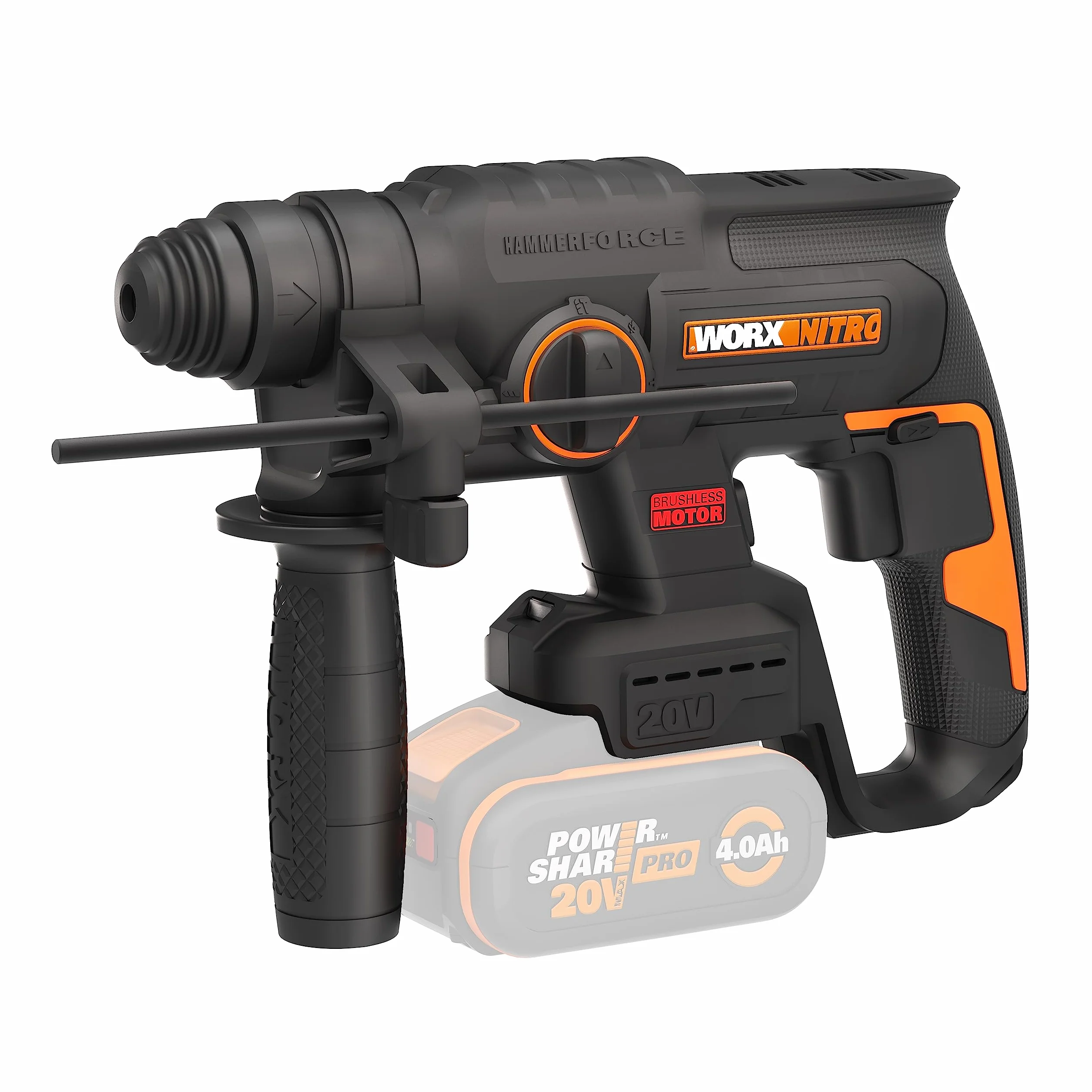 WORX Nitro WX381.9 Martello pneumatico senza spazzole 20 V 2 Joule