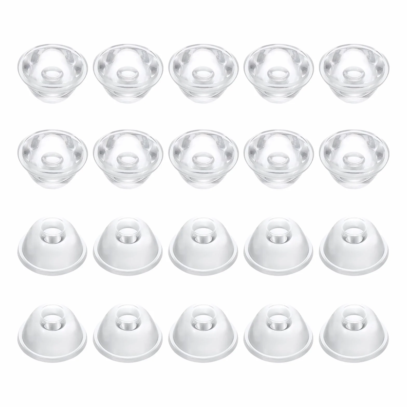 PATIKIL 90 Gradi 20mm Lente LED Ad Alta Potenza, 20 Pz Lente Riflettore Collimatore Ottica Acrilica PMMA Superficie Liscia Lenti A Fuoco Per Lampadina LED 1W Pannello Faro, Trasparente