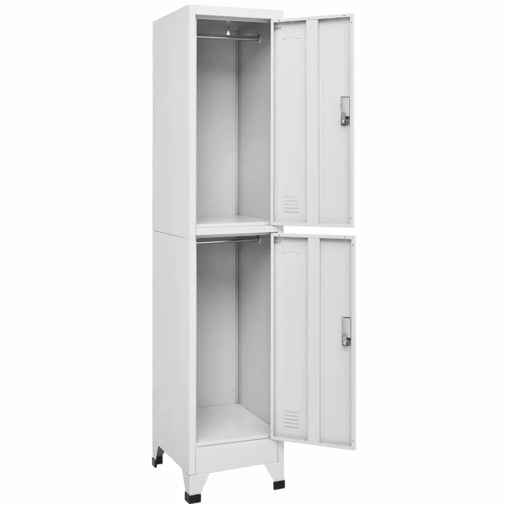SYDE Armadio in acciaio 38 x 45 x 180 cm con serratura | 2 scomparti, asta per appendere, ideale per spogliatoio