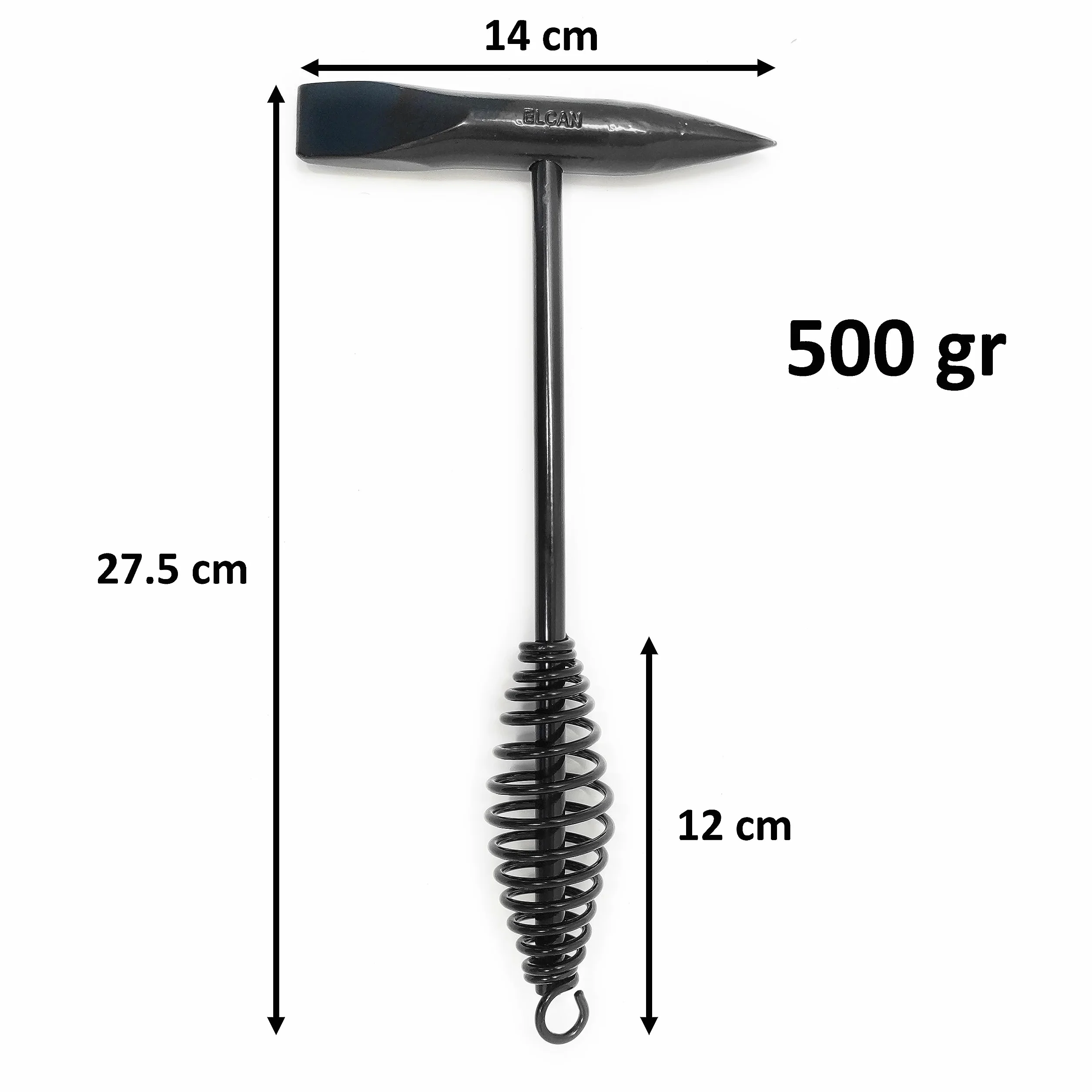 ELCAN 500gr Piccone di Saldatura Professionale Acciaio Pieno con Trattamento Termico