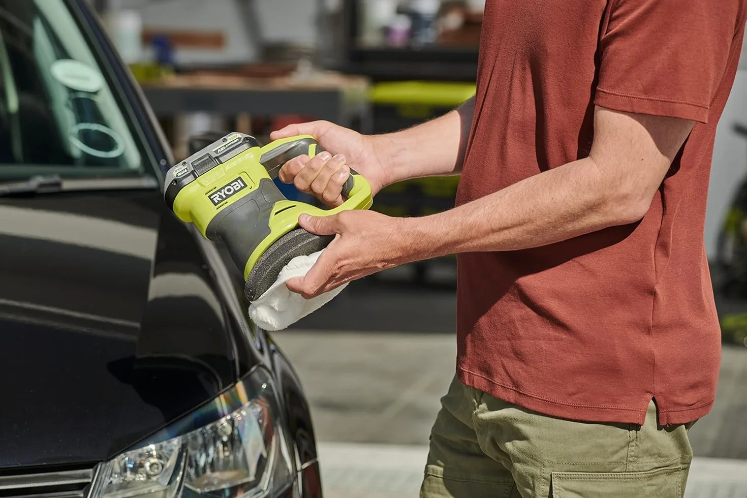 Ryobi RBP18150-0 Lucidatrice 150 mm 18V 2 Velocità Motore 4.600 orbite/min