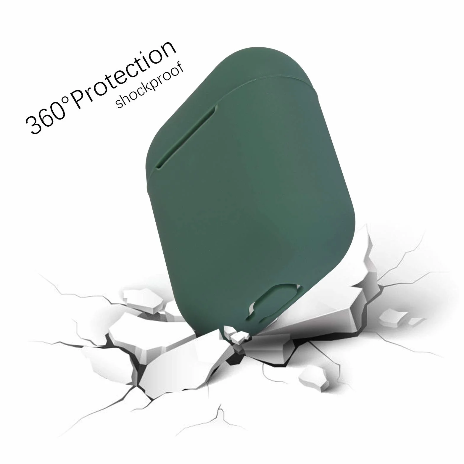 Custodia in Silicone Compatibile con AirPods 2 Custodia, Silicone Protettiva Case Cover per Airpods 2, LED Anteriore Visibile, Deep Green