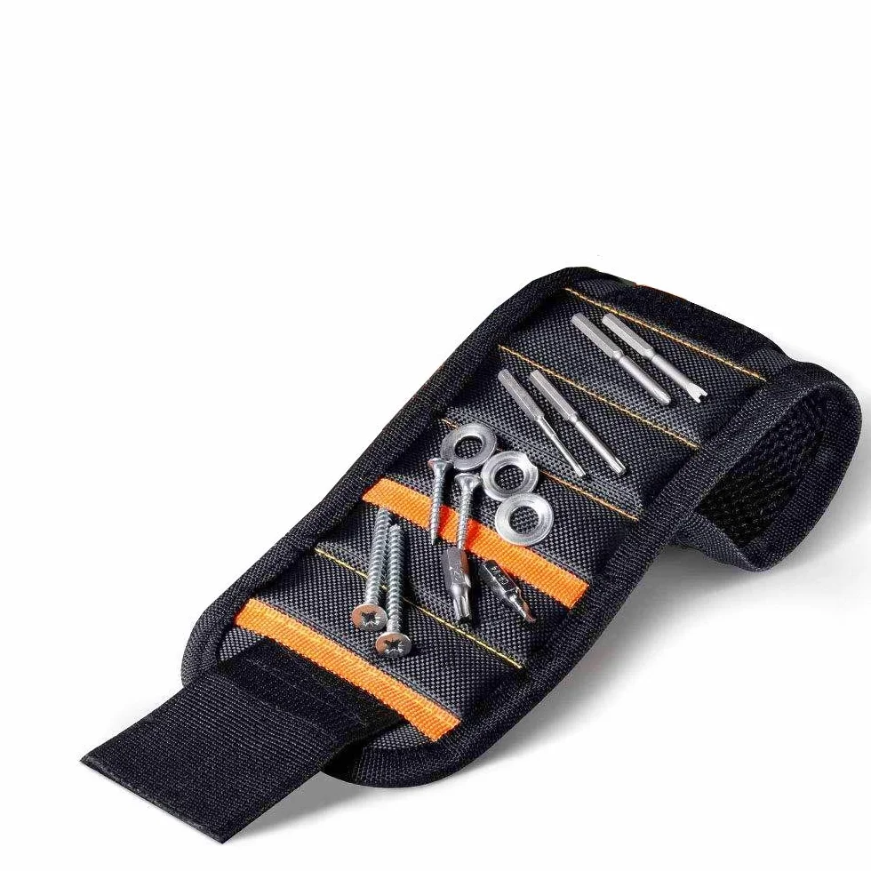 JZK Braccialetto bracciale magnetico lavoro con 15 magneti porta viti chiodi bulloni punte di trapano, polsiera magnetica per attrezzi, regalo per papà marito falegname idraulico