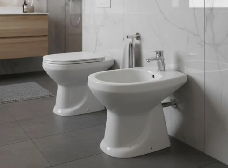 COPPIA SANITARI WC E BIDET serie TRIS GRAVENA