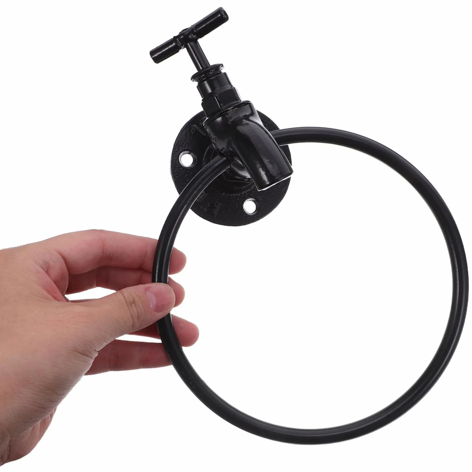 TOPBATHY Portasciugamani Parete in Ferro Nero Porta Strofinacci da Bagno Asta Portasciugamani per Cucina e Bagno
