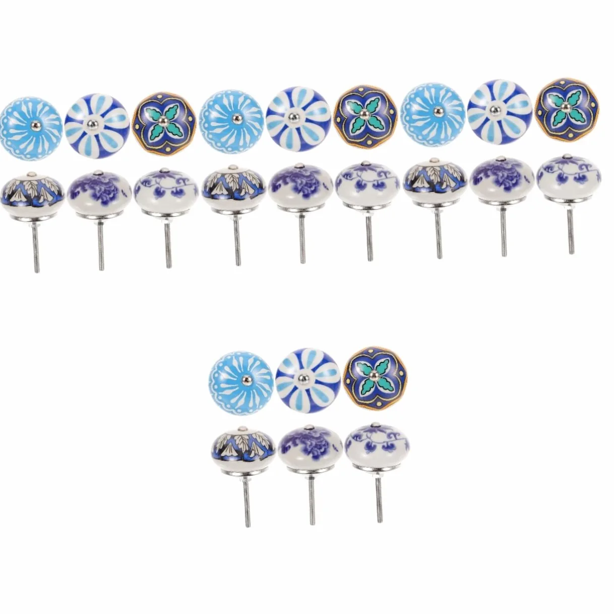 Lurrose 4 Set Manico in Ceramica Pomello Da Comò in Porcellana Maniglia Cassetto Chiave Cucina Pomello Per Armadio Monoforo Decorativo Per Comò 6 Pezzi*4