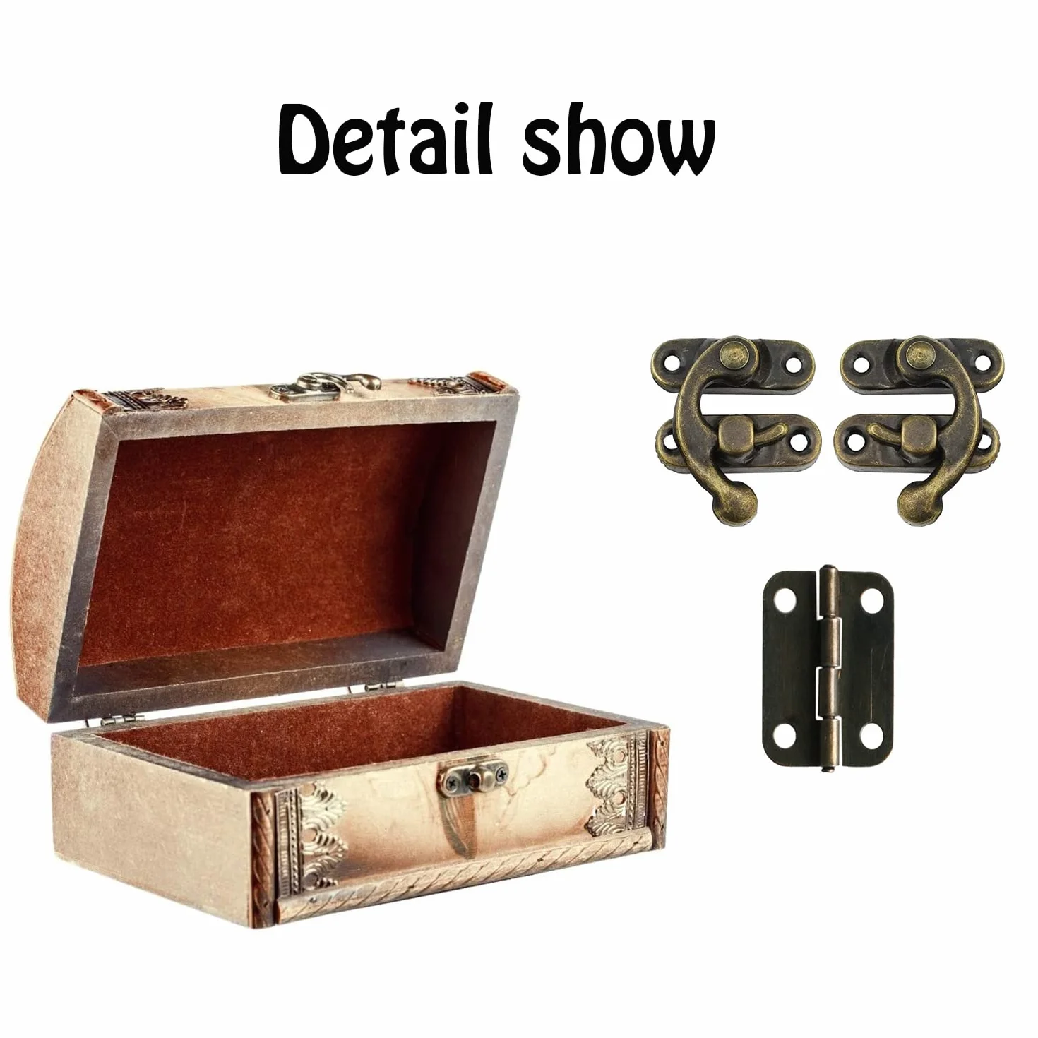 Bronzo Hasp Antico Legno 40 Pezzi Cerniere Per Scatola Con Viti Artigianato Retrò Scatole Regalo
