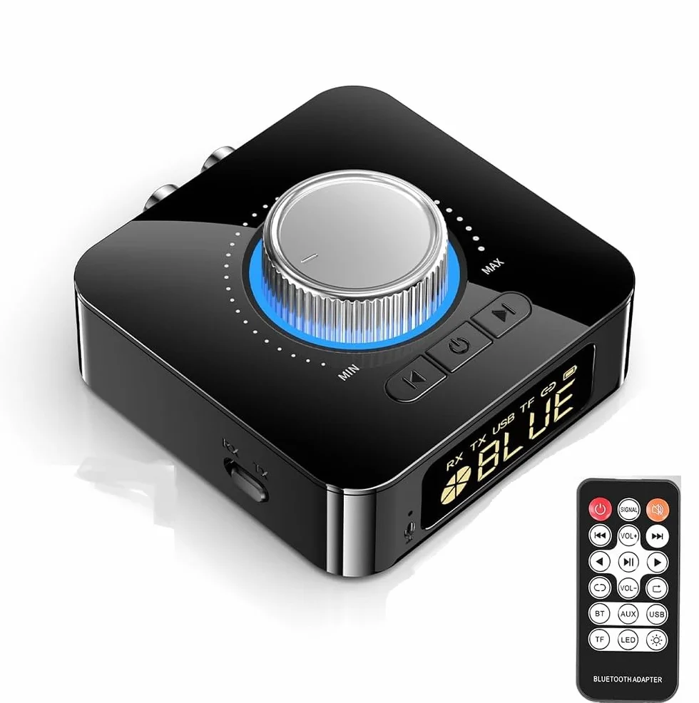 DollaTek Adattatore audio wireless 2 in 1 compatibile con Bluetooth Trasmettitore ricevitore leggero per TV PC Stereo Connect Speaker Cuffie