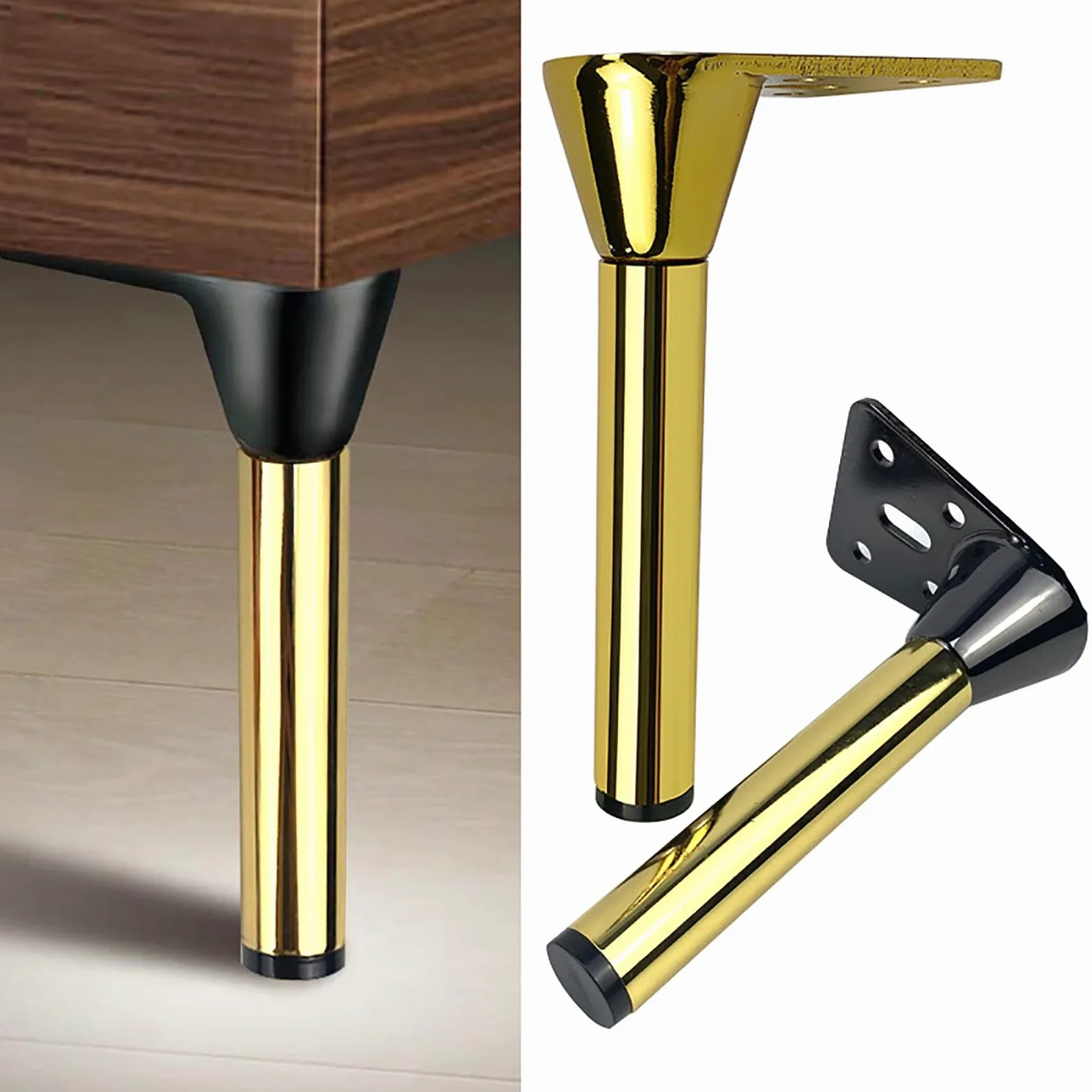 Piedi per Mobili In Metallo Piedini per Mobili Cilindriche per Comò In Stile Moderno Set di 4 Gambe per Mobili Gambe di Ricambio Fai da Te per Divano Divano Letto Tavolino da Caffè(Multi-colored,19cm/