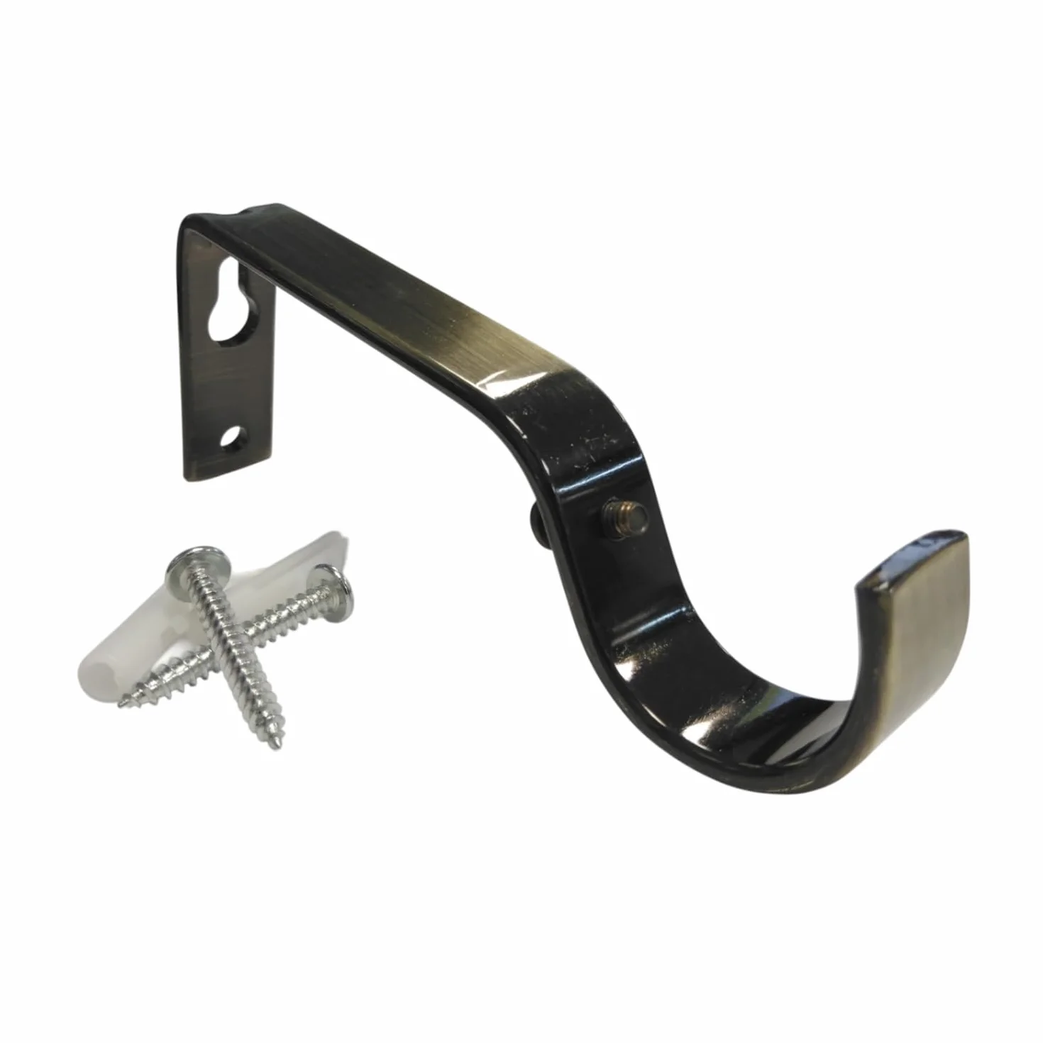 Bulk Hardware BH03239 Staffa di Supporto a Parete per Bastone per Tende, Set di 2 Pezzi