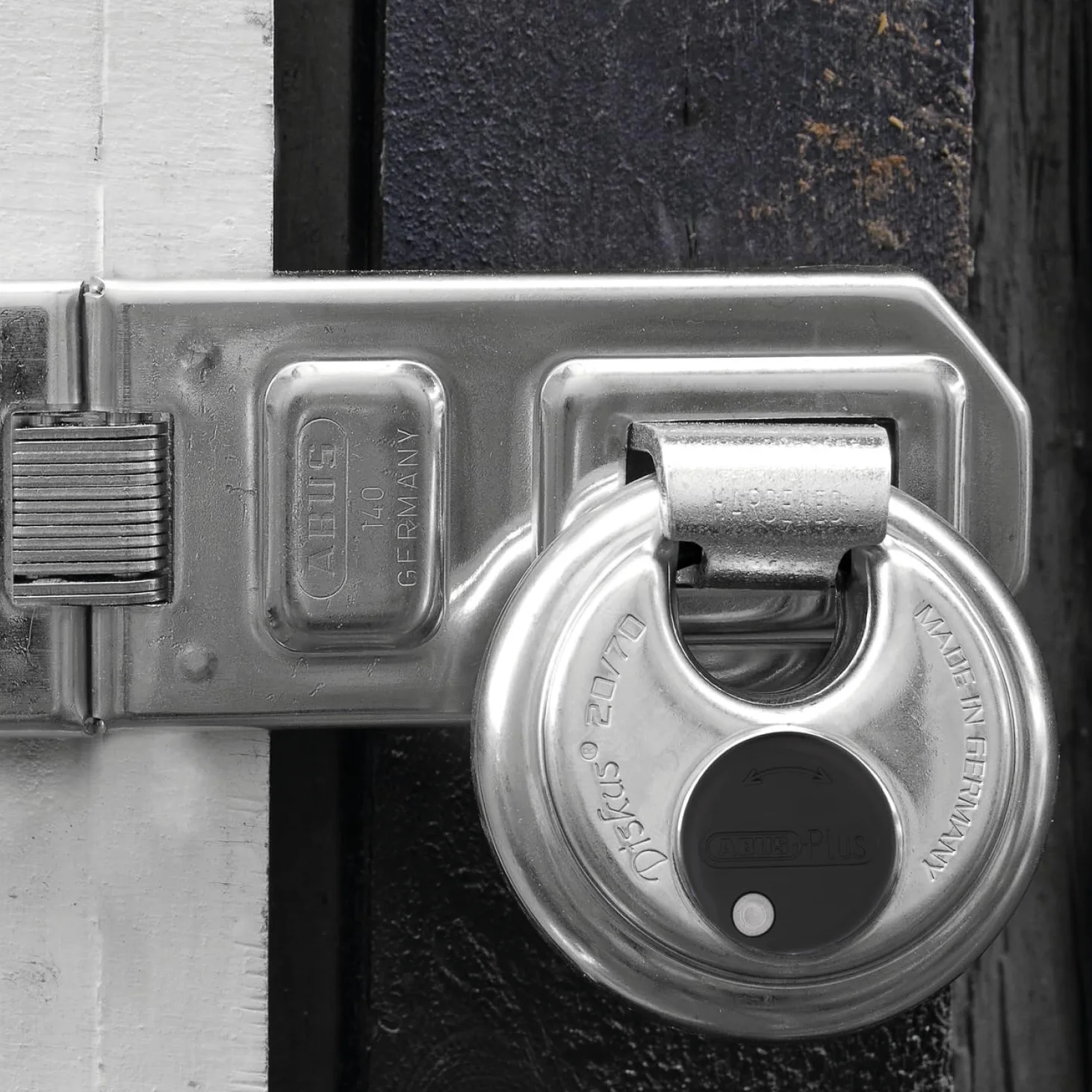 ABUS Lucchetto Diskus 20/70 - Sicurezza Livello 9, Impermeabile | Corpo e arco in acciaio inox - cilindro ABUS-Plus anti-manipolazione - 70x70x30,5 mm - protezione sporco e spruzzi