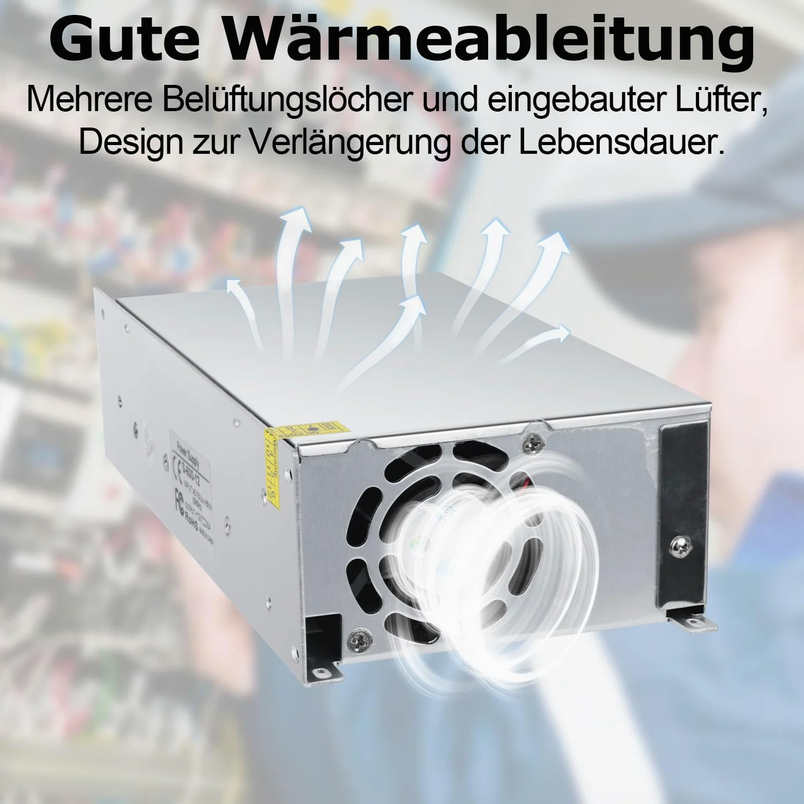 LightingWill Alimentatore di rete, 12 V, 50 A, 600 W, trasformatore LED, trasformatore AC 230 V a DC 12 Volt, adattatore trasformatore per strisce LED, stampante 3D, CCTV, illuminazione a LED