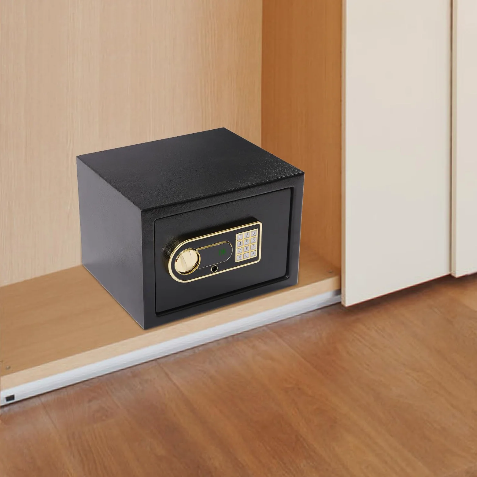 Cassaforte per casa, 22 l, cassaforte digitale da parete con chiave di emergenza, cassaforte, ignifugo, codice numerico digitale, cassaforte per contanti, medicinali, gioielli, documenti A4