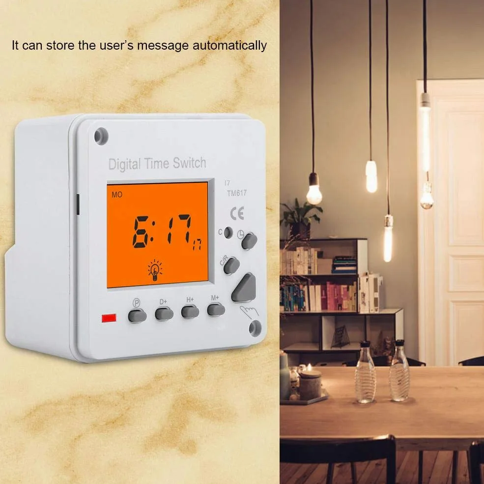 GOTOTOP Timer elettronico digitale, timer programmabile con interruttore di controllo intelligente e retroilluminazione per cartelloni pubblicitari per elettrodomestici(220V)