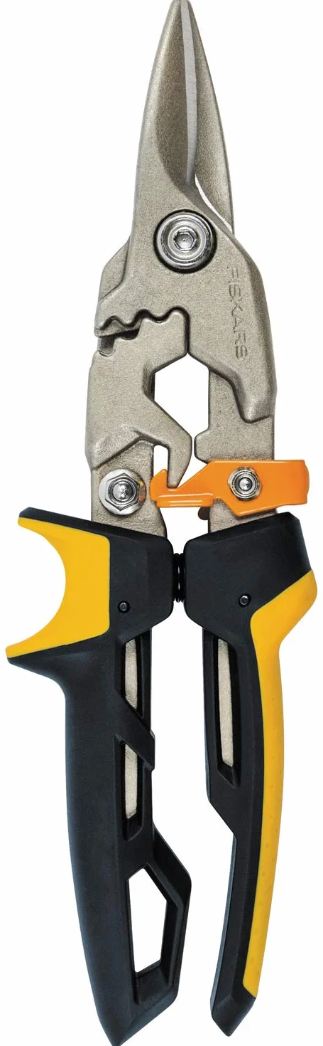 Fiskars PowerGear Nożyce do blachy, 25.2 cm, Czarno-Pomarańczowe