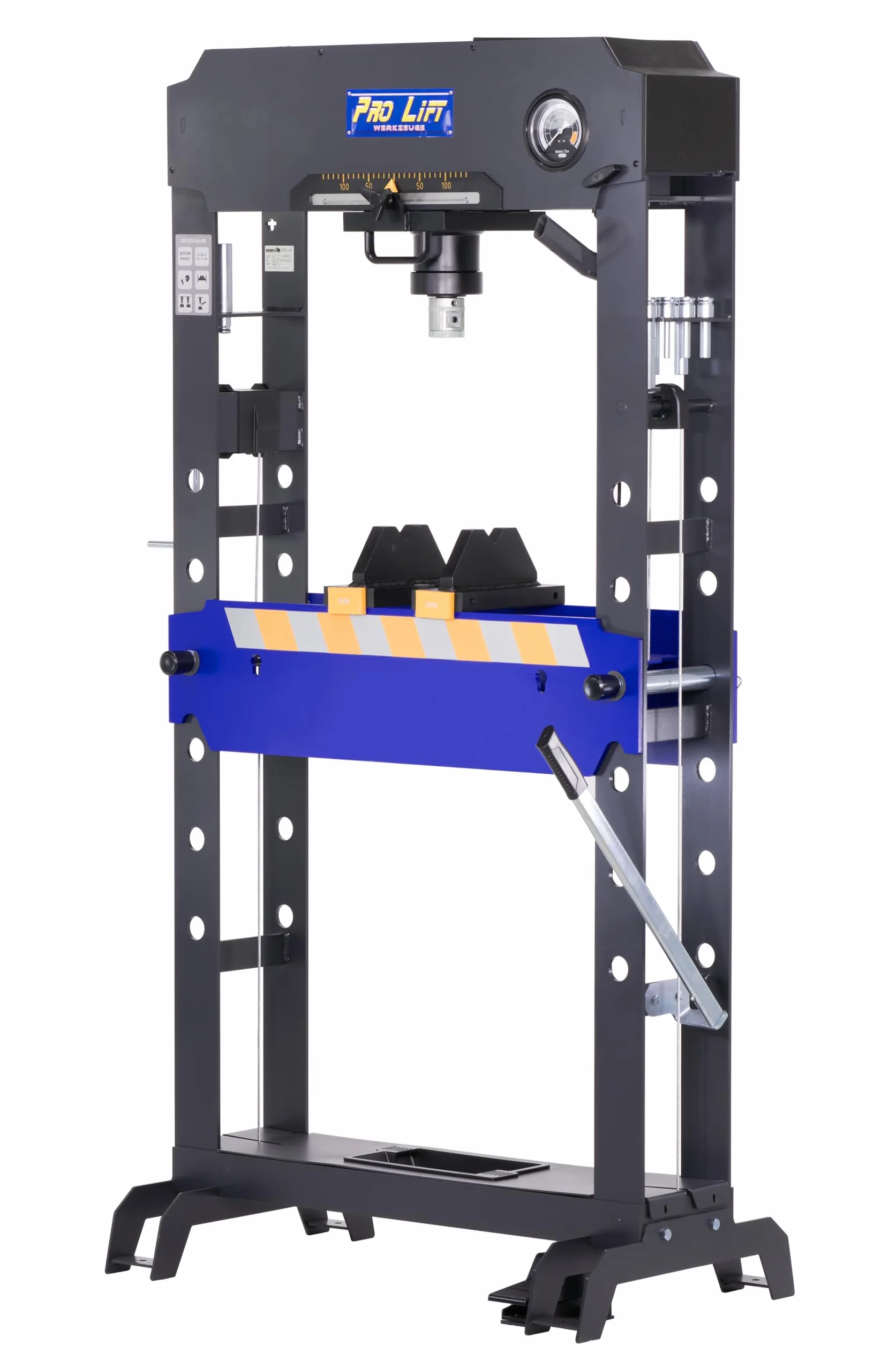 Pressa da officina manuale + pneumatica 30t 00012 750 mm extra larga