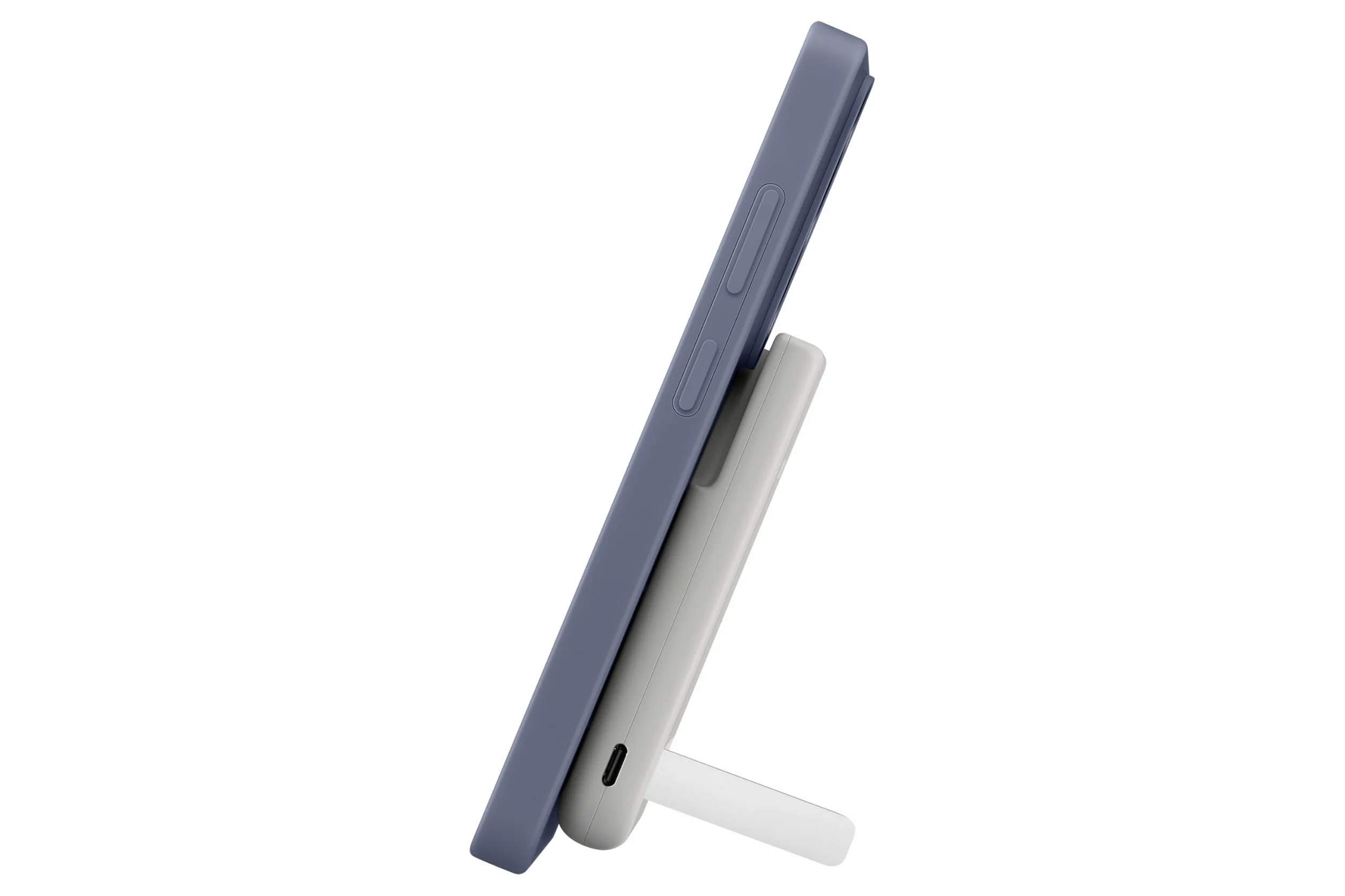 Samsung Magnet Wireless Battery Pack 5.000 mAh, Super Fast Charging 25W, Wireless 15W, cavalletto estraibile, 1 porta USB-C per la ricarica, compatibile con tecnologia Magnetic Power Profile, Gray