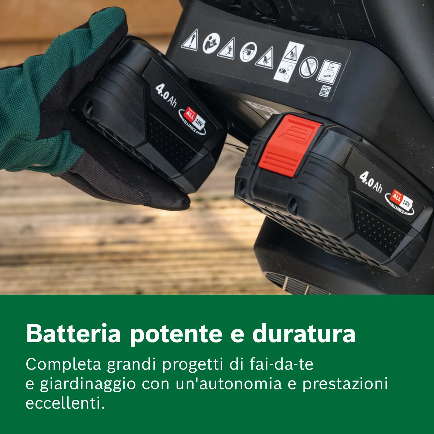 Bosch Starter Set 18V 4,0 Ah batteria al litio e caricabatteria rapido POWER FOR ALL