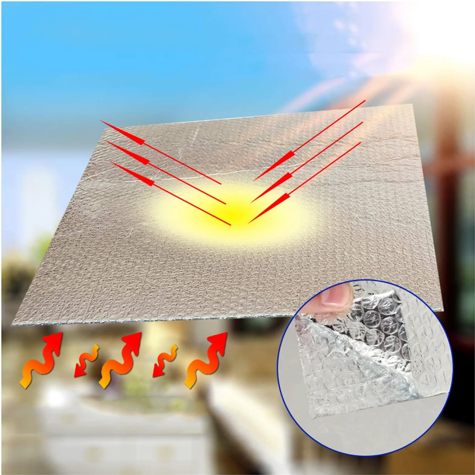 Pannelli Termoriflettenti per Termosifoni a Fogli, Pannelli Termoriflettenti per Termosifoni a Doppio Strato Isolante, Isolante Termico Autoadesivo Riflettente per Caloriferi - Protegge da Freddo ( Si