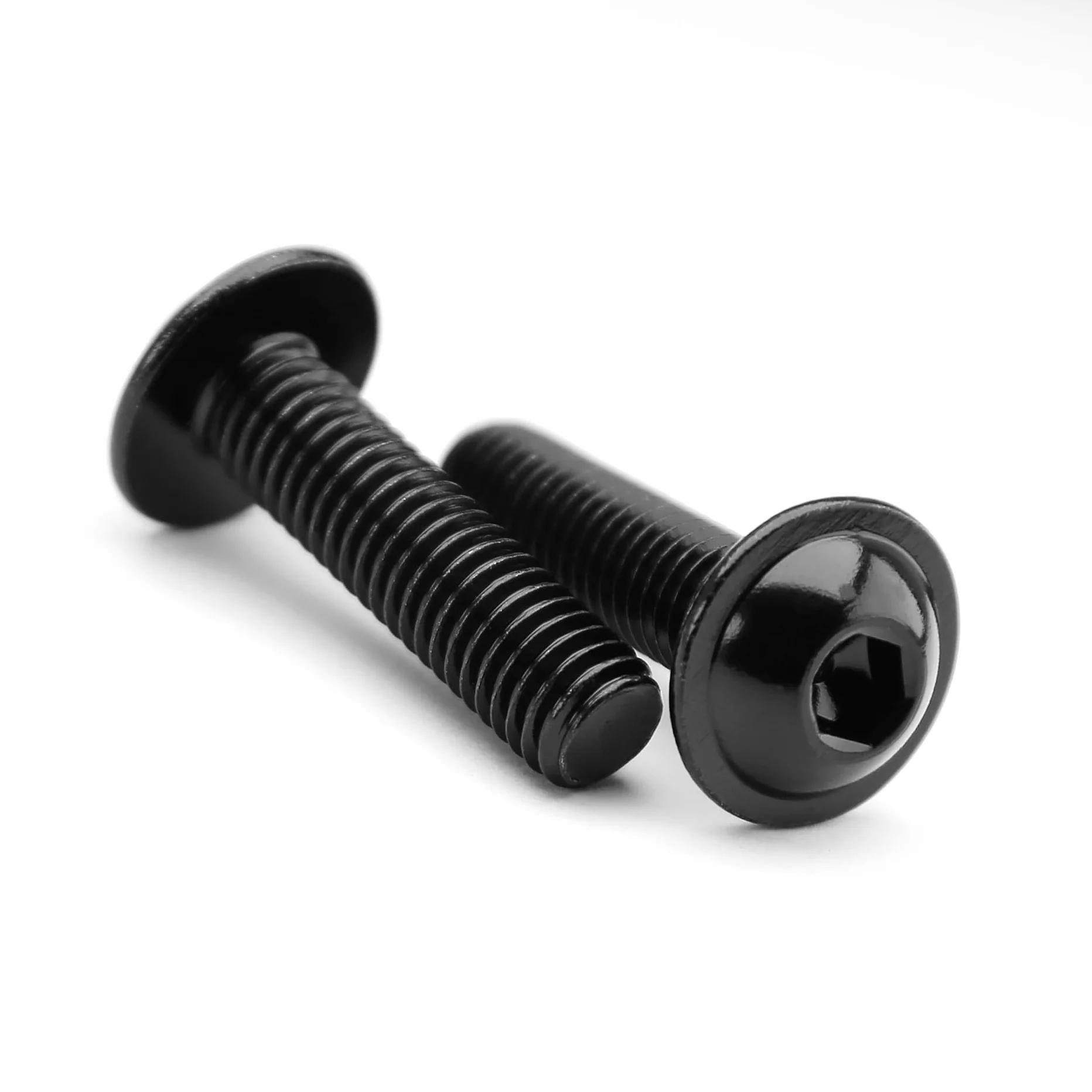 Viti a Brugola M5 x 8 mm Testa Bombata Flangia Esagono Incassato 304 Acciaio Inox Nero Filettatura Completa 60 Pezzi