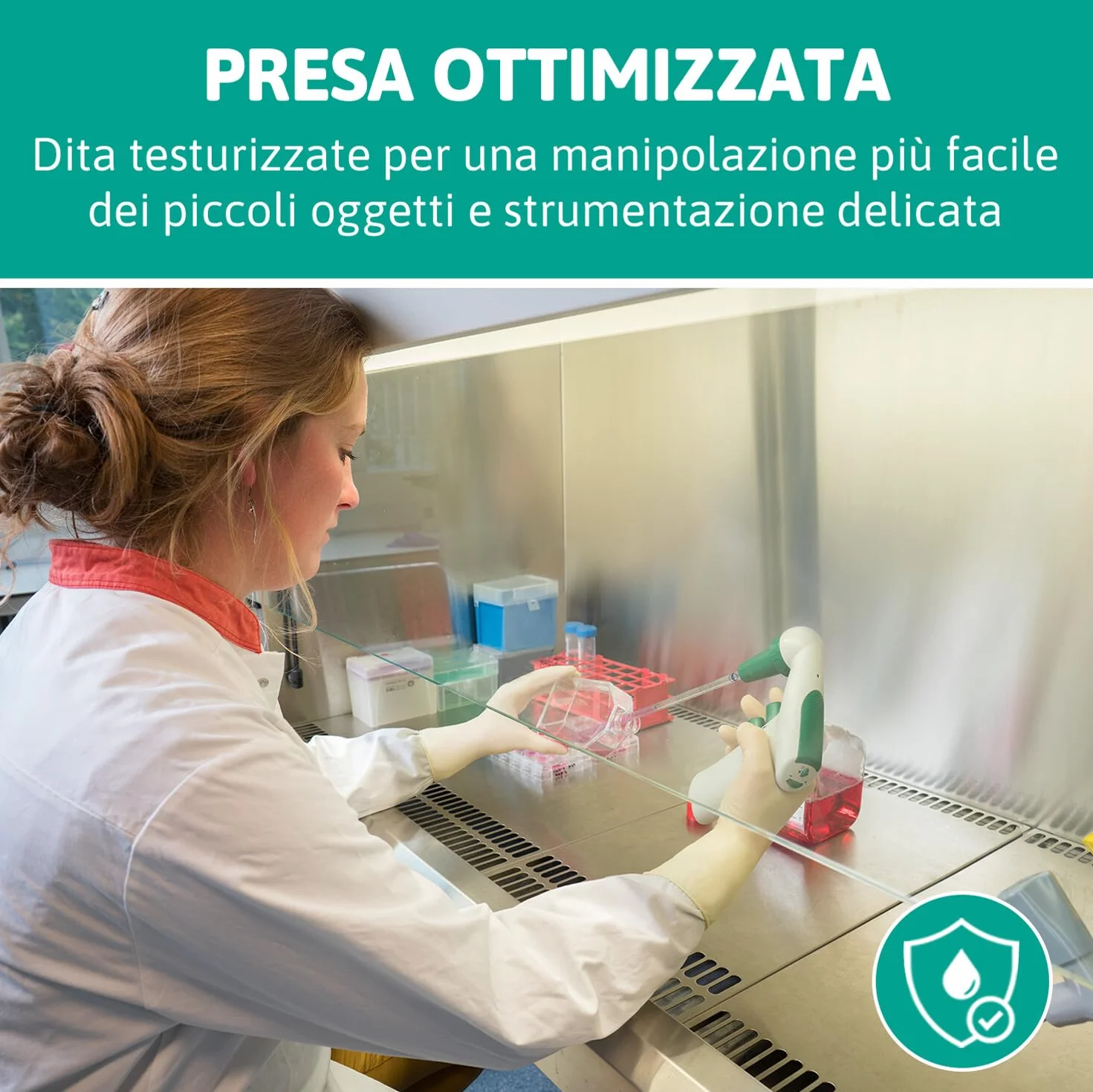 Ansell MicroFlex 63-864 Guanti Monouso in Lattice, Senza Polvere, Taglia M (100 Pezzi)